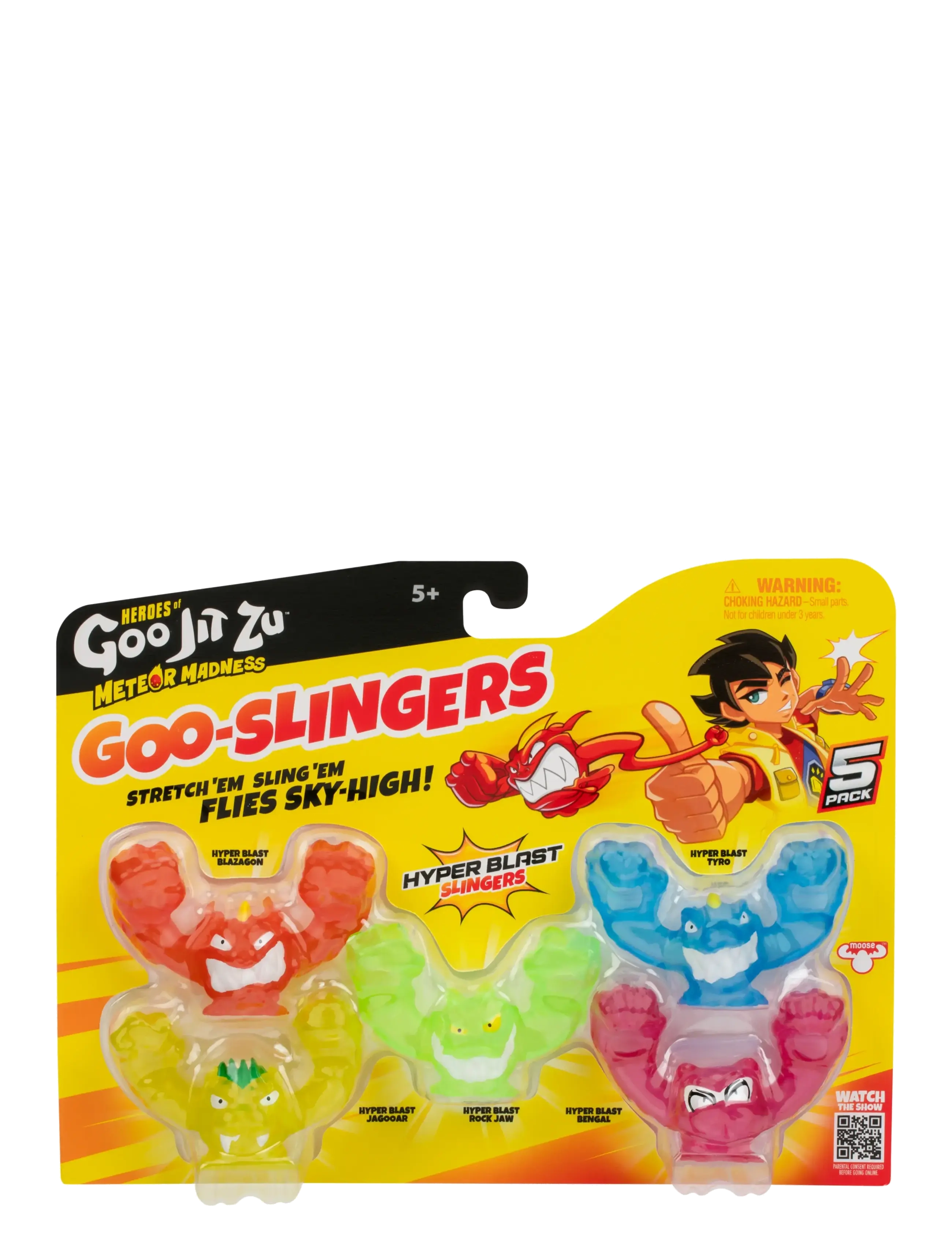 Goo Jit Zu Meteor Madness Slingers Glow 5Pk, Børn, Action Figures, Multi/mønstret, Str: ONE SIZE