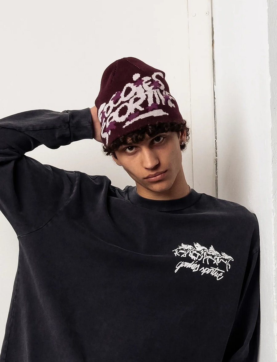 Goodies Sportive - ATHLETIC BORDEAUX BEANIE - shop efter stil - bordeaux - 2