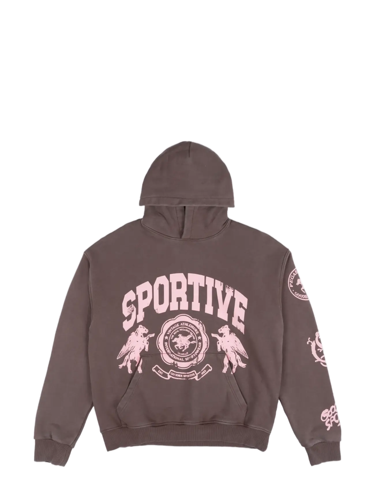 Goodies Sportive Brownie Hoodie, Mænd, Grafisk Hættetrøje, Brun, Str: L