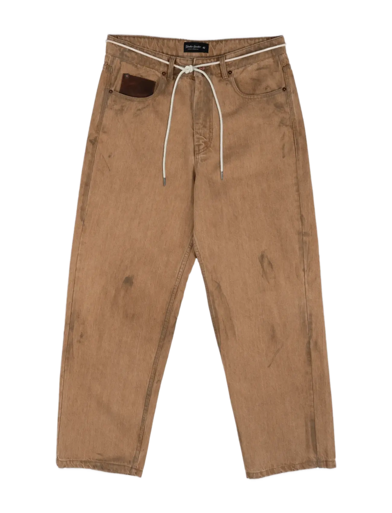 Goodies Sportive - CAMEL DIRTY PANTS - loose jeans - camel - 1