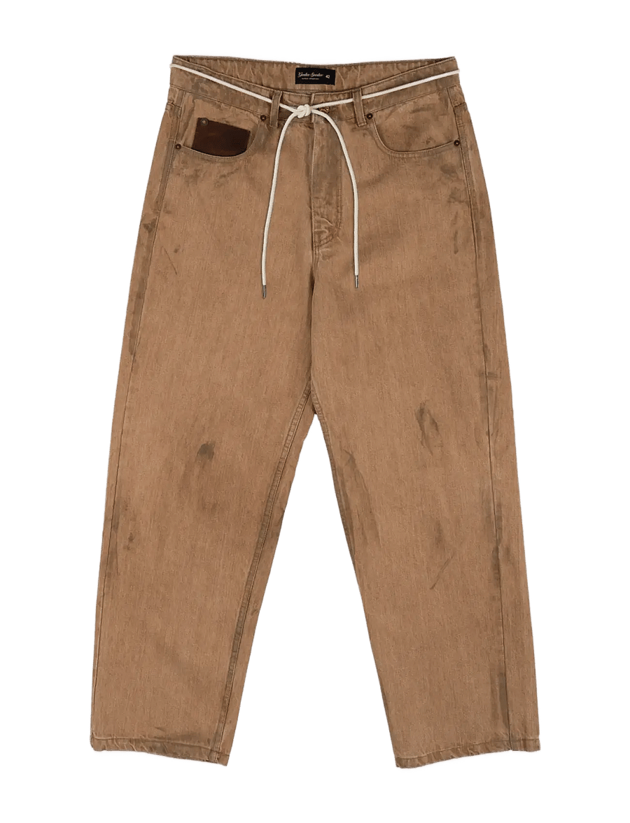 Goodies Sportive - CAMEL DIRTY PANTS - loose jeans - camel - 1