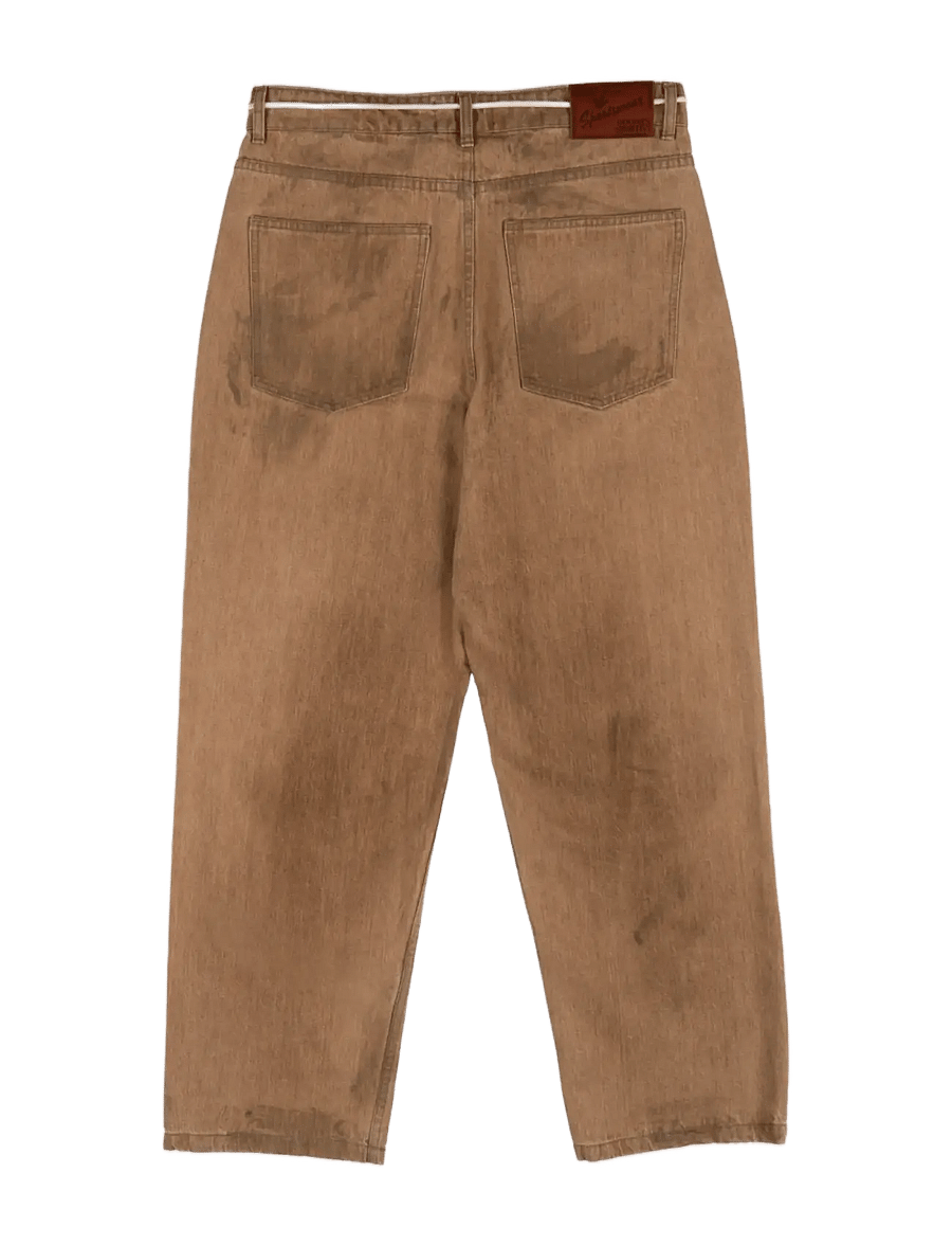 Goodies Sportive - CAMEL DIRTY PANTS - loose jeans - camel - 2