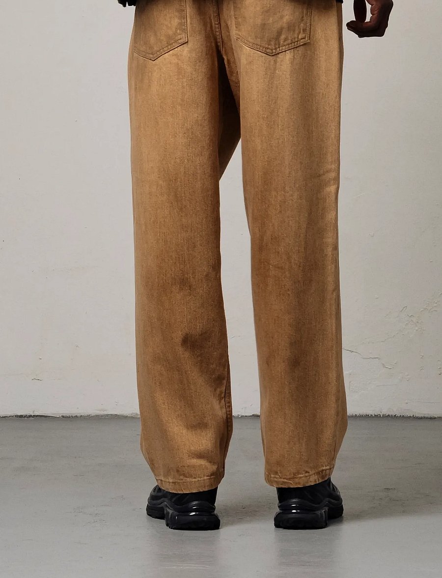 Goodies Sportive - CAMEL DIRTY PANTS - loose jeans - camel - 3