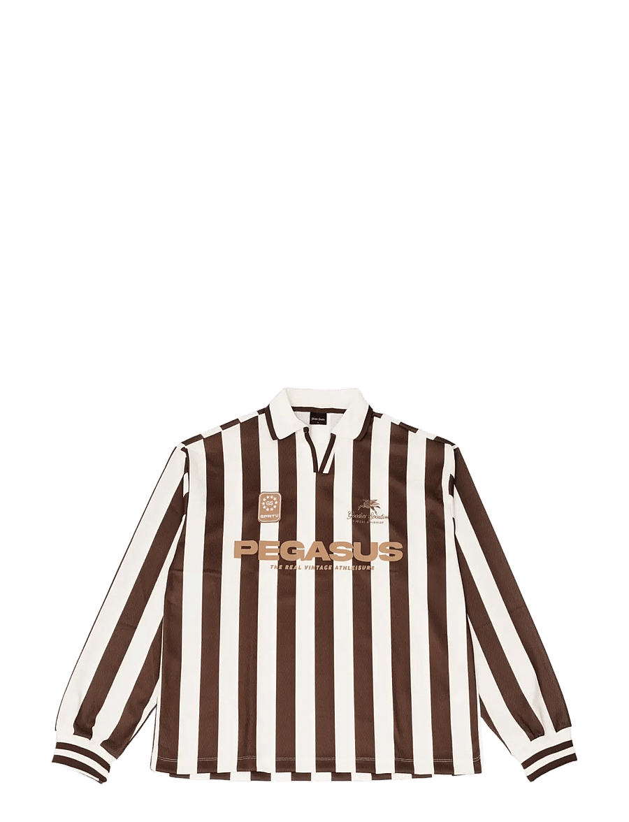 Goodies Sportive - COCOA VINTAGE FOOTBALL TEE - långärmade t-shirts - chocolate/ecru - 1