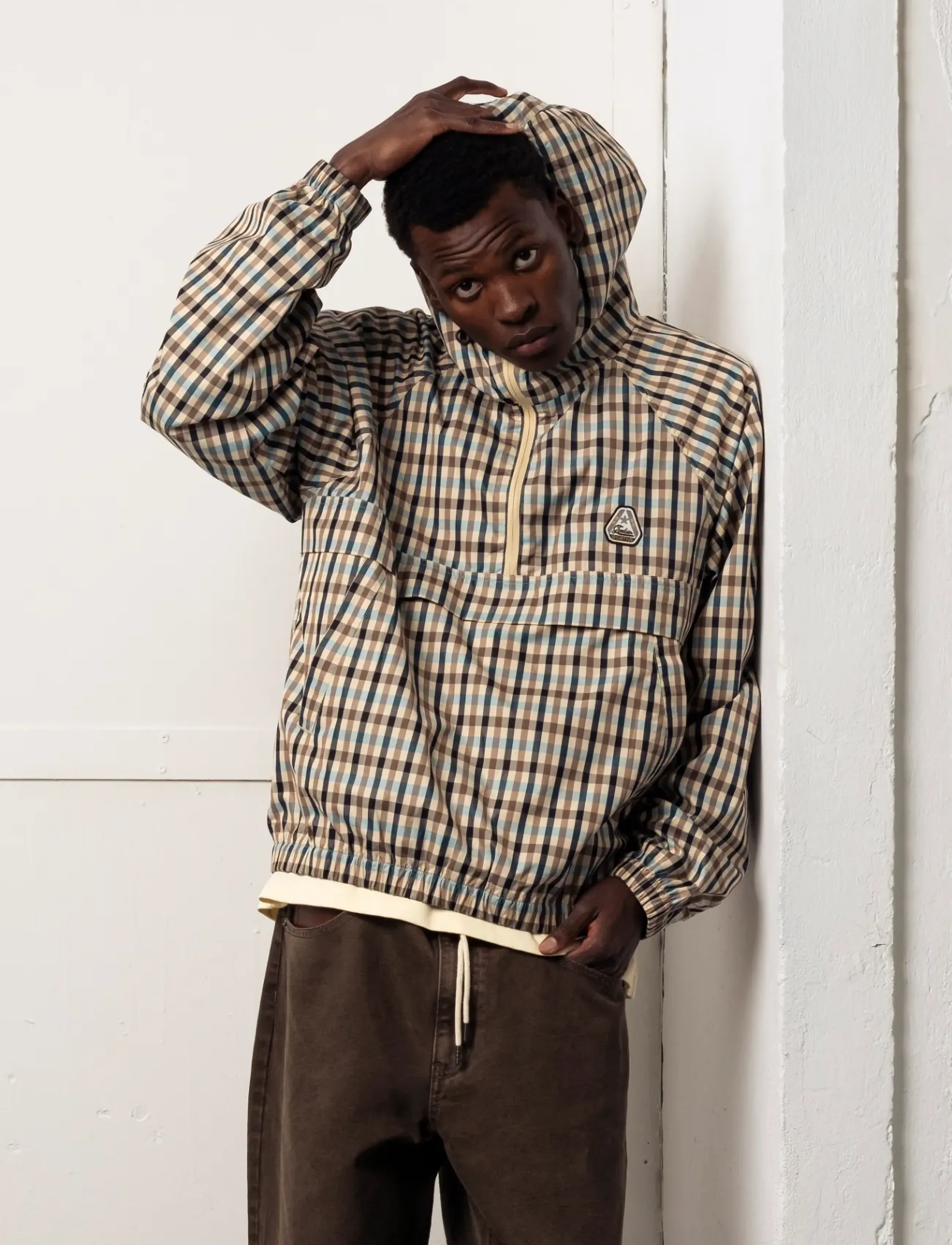 Goodies Sportive OFF SEASON CHECKS ANORAK - Jackor - BLUE/BROWN / multi