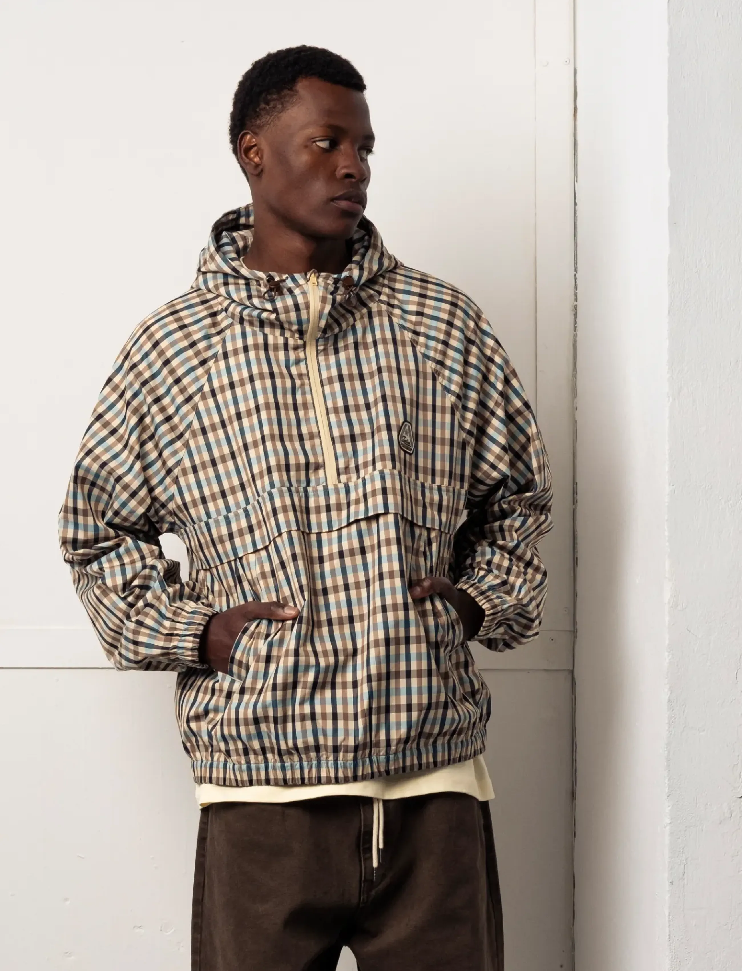 Goodies Sportive - OFF SEASON CHECKS ANORAK - jackor - blue/brown - 3