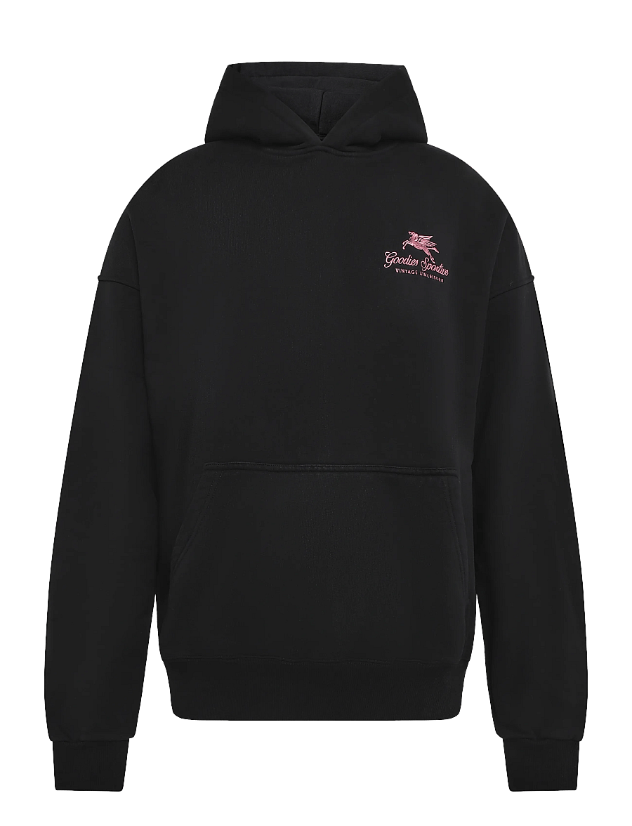 Goodies Sportive - 550GMS PREMIUM BOXY HOODIE BLACK CONTRAST EMBROIDERY - black - 0
