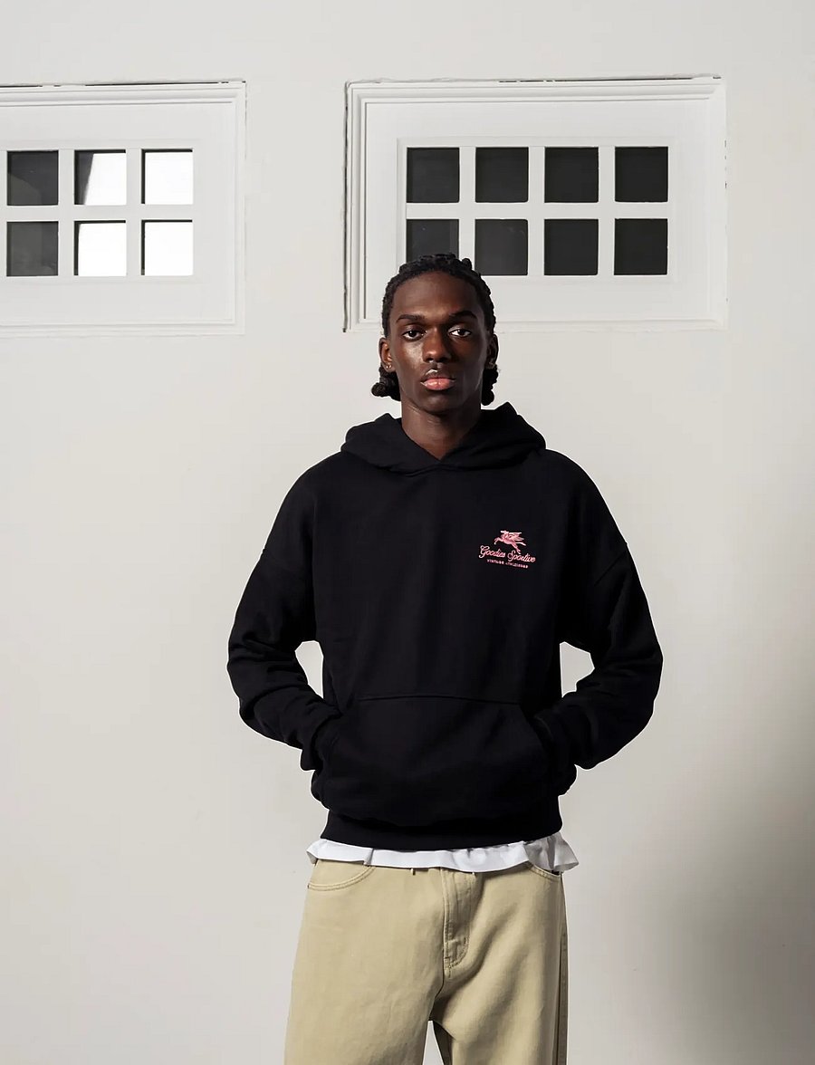 Goodies Sportive - 550GMS PREMIUM BOXY HOODIE BLACK CONTRAST EMBROIDERY - black - 3