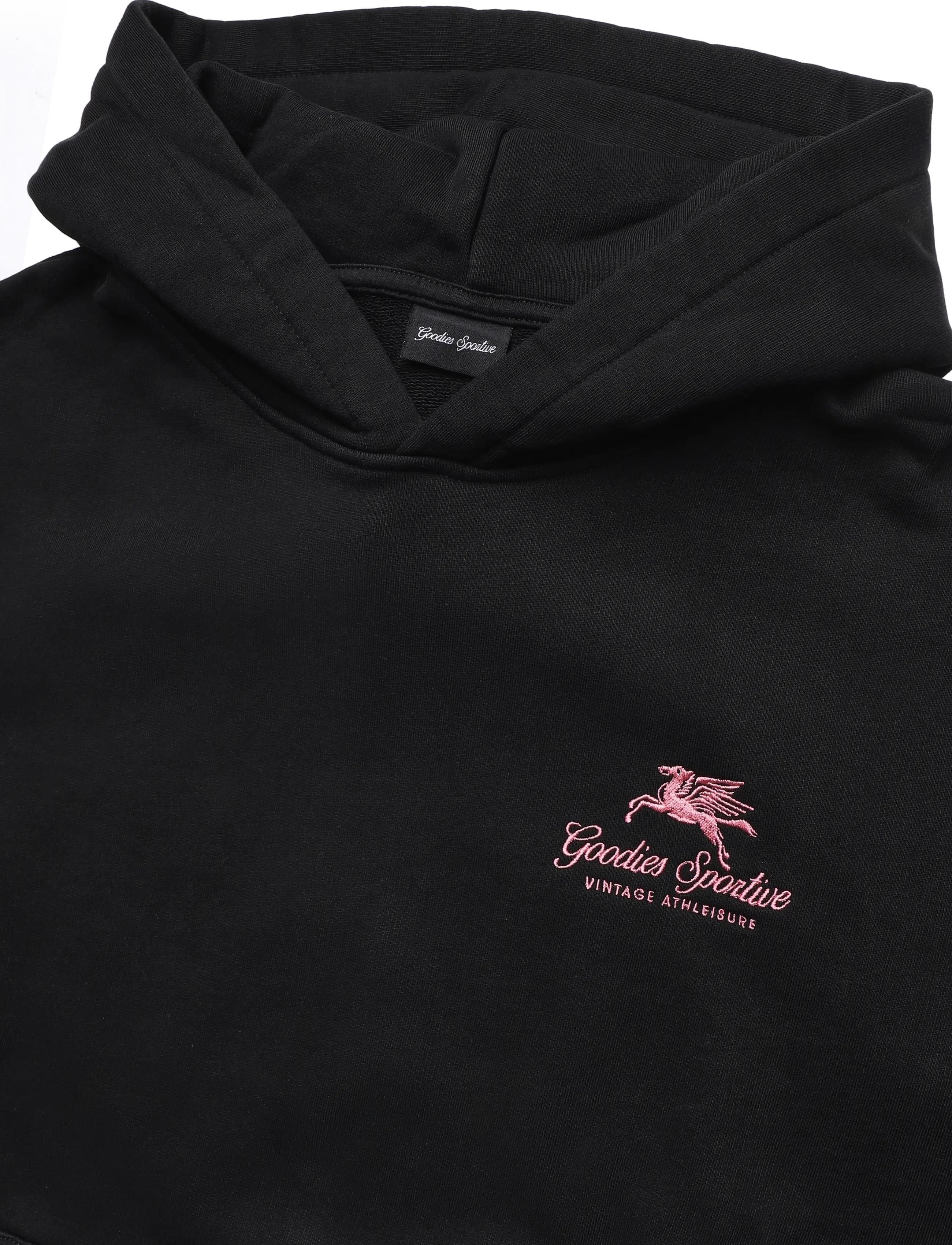 Goodies Sportive - 550GMS PREMIUM BOXY HOODIE BLACK CONTRAST EMBROIDERY - black - 4