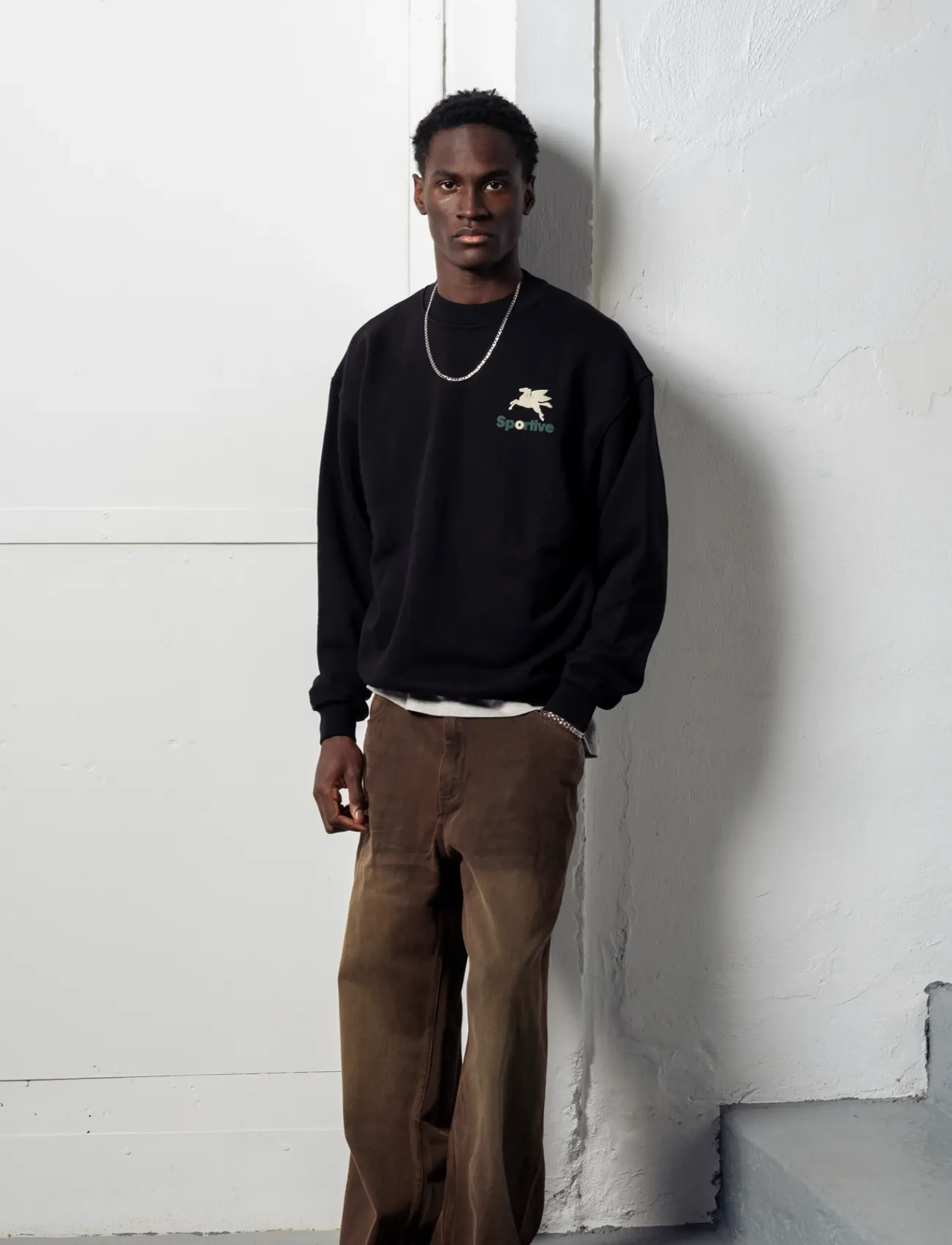 550Gms Premium Black Crewneck Puff Print