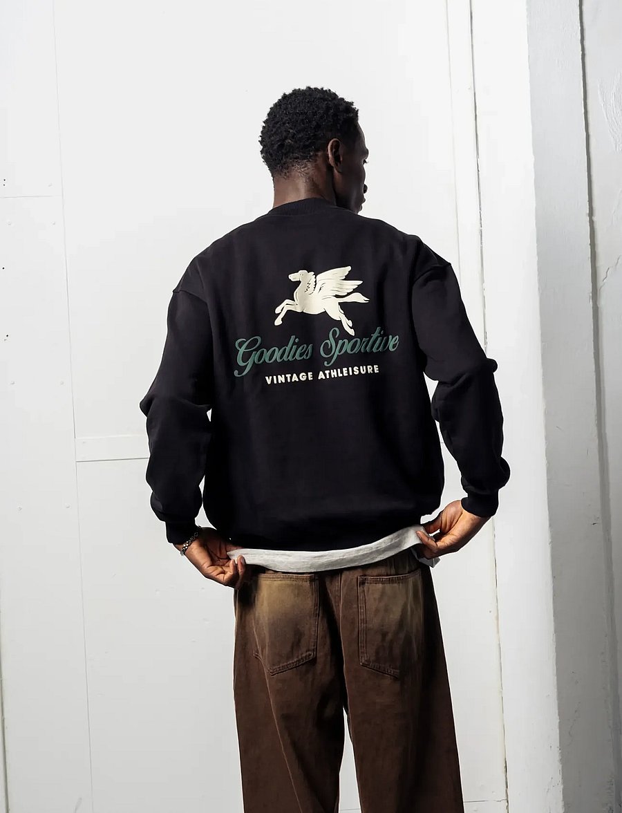 Goodies Sportive - 550GMS PREMIUM BLACK CREWNECK PUFF PRINT - sweats - black - 3