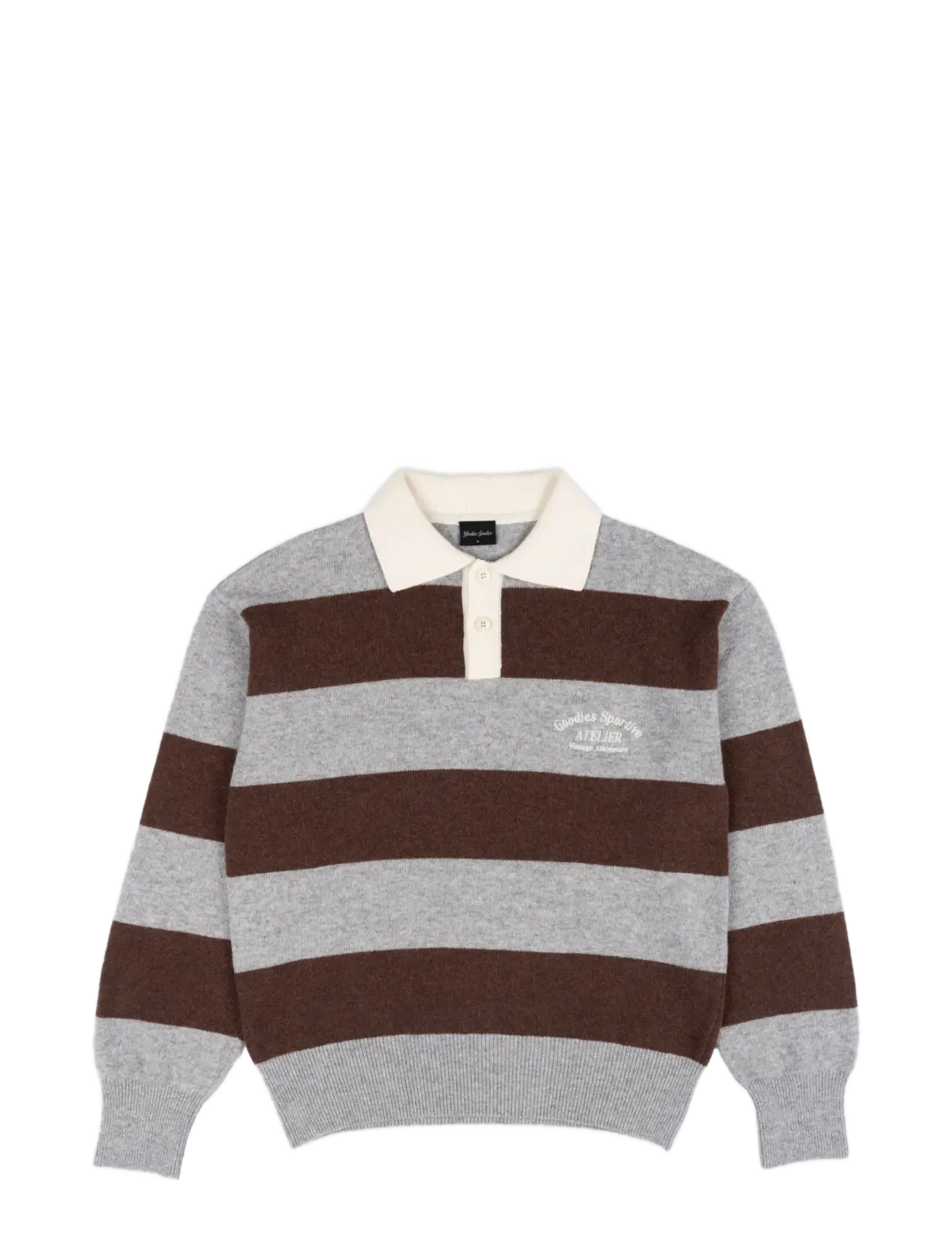 Goodies Sportive - SHITAKE POLO - poloer i strik med lange ærmer - brown/grey - 1