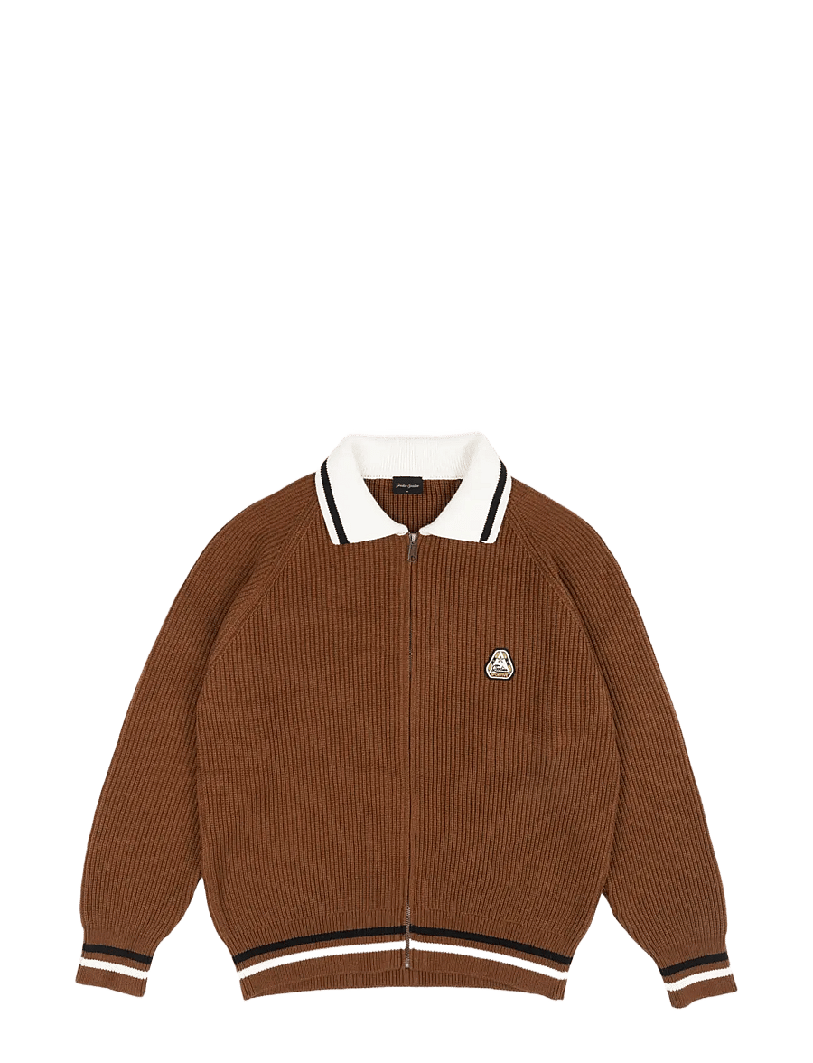 Goodies Sportive - TOFFEE POLO - poloer i strik med lange ærmer - ecru/brown - 1