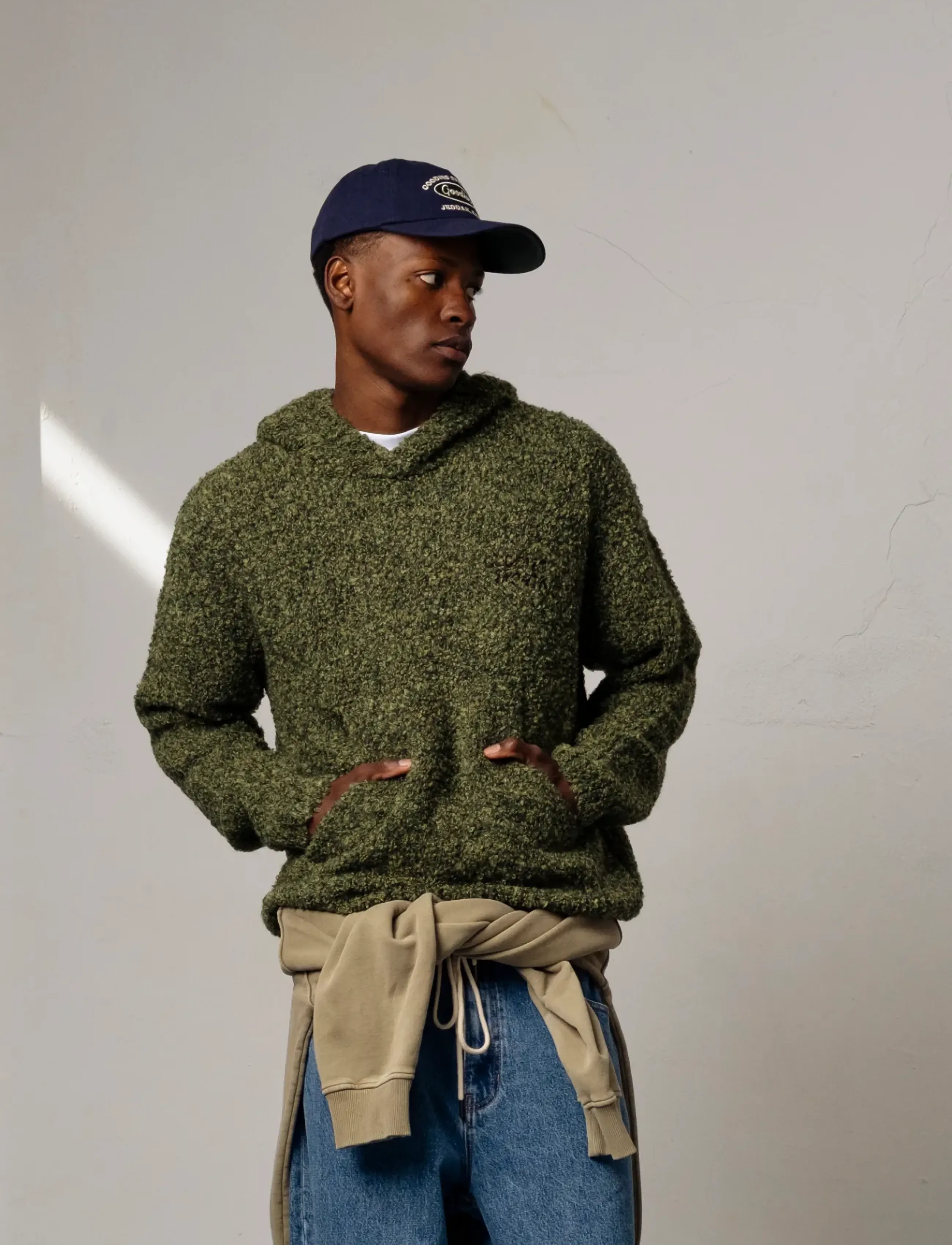 Goodies Sportive Winter Moss Knit Hoodie, Herren, Strick Hoodie, Grün, Gr.XL