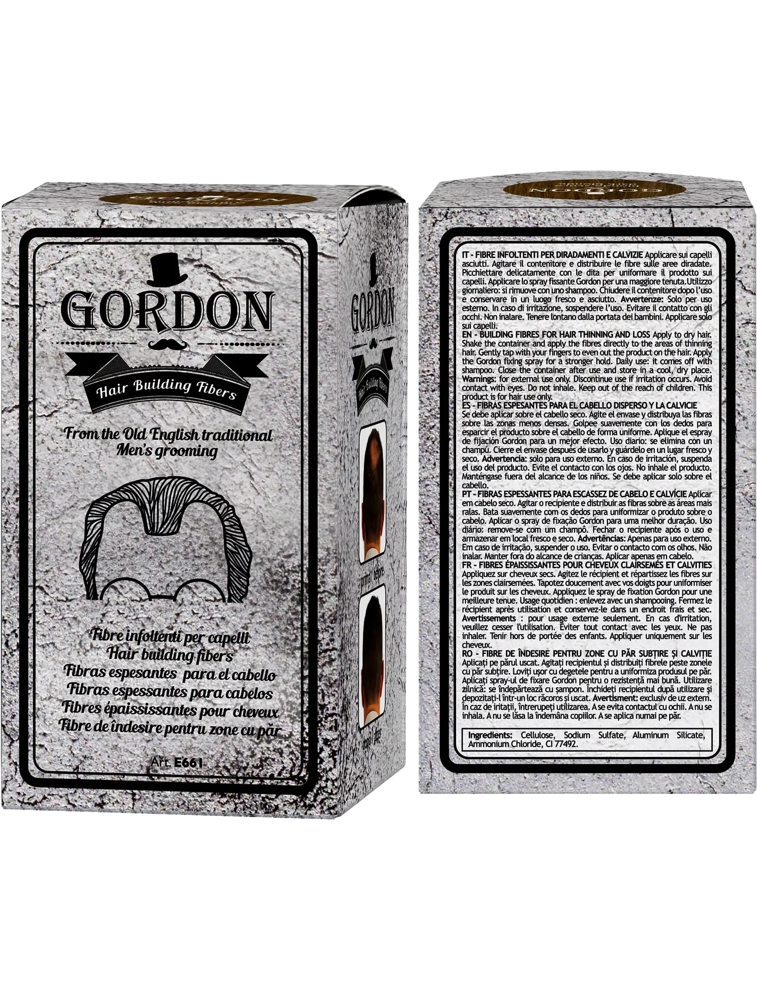 Gordon - Hair Building Fibers Black - 25 g - hårkur - multi-colored - 2