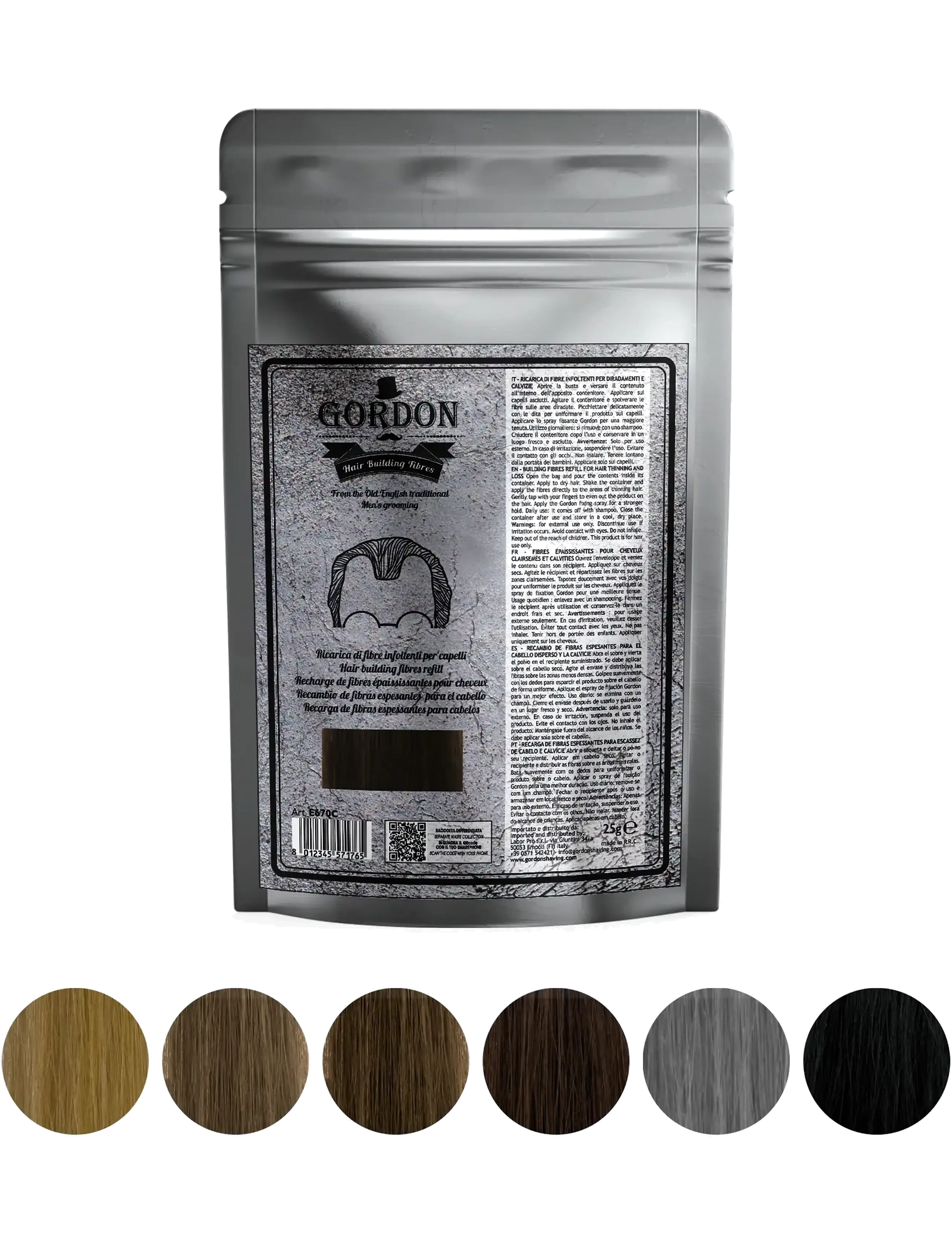 Gordon - Hair Building Fibers Black - 25 g - hårkur - multi-colored - 4