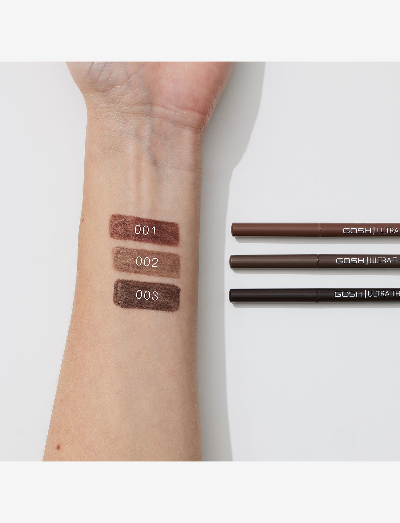 GOSH COPENHAGEN - GOSH Ultra Thin Brow Pen - augu og augabrúnir - greybrown 002 - 3