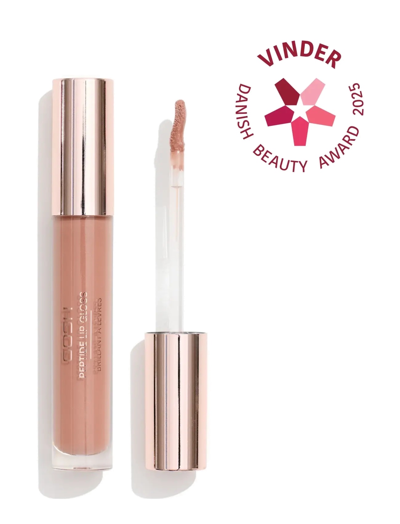 GOSH COPENHAGEN Gosh Peptide Lip Gloss, Lipgloss, Brun, Str: 7 ML