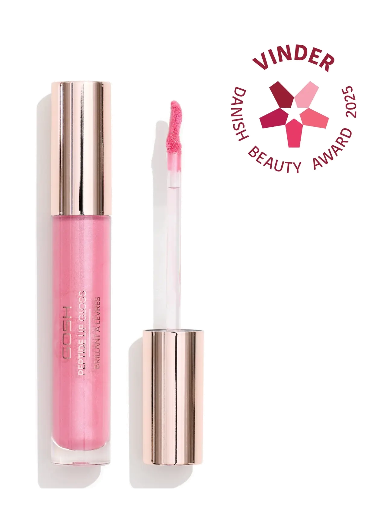 GOSH COPENHAGEN Gosh Peptide Lip Gloss, Lipgloss, Pink, Str: 7 ML