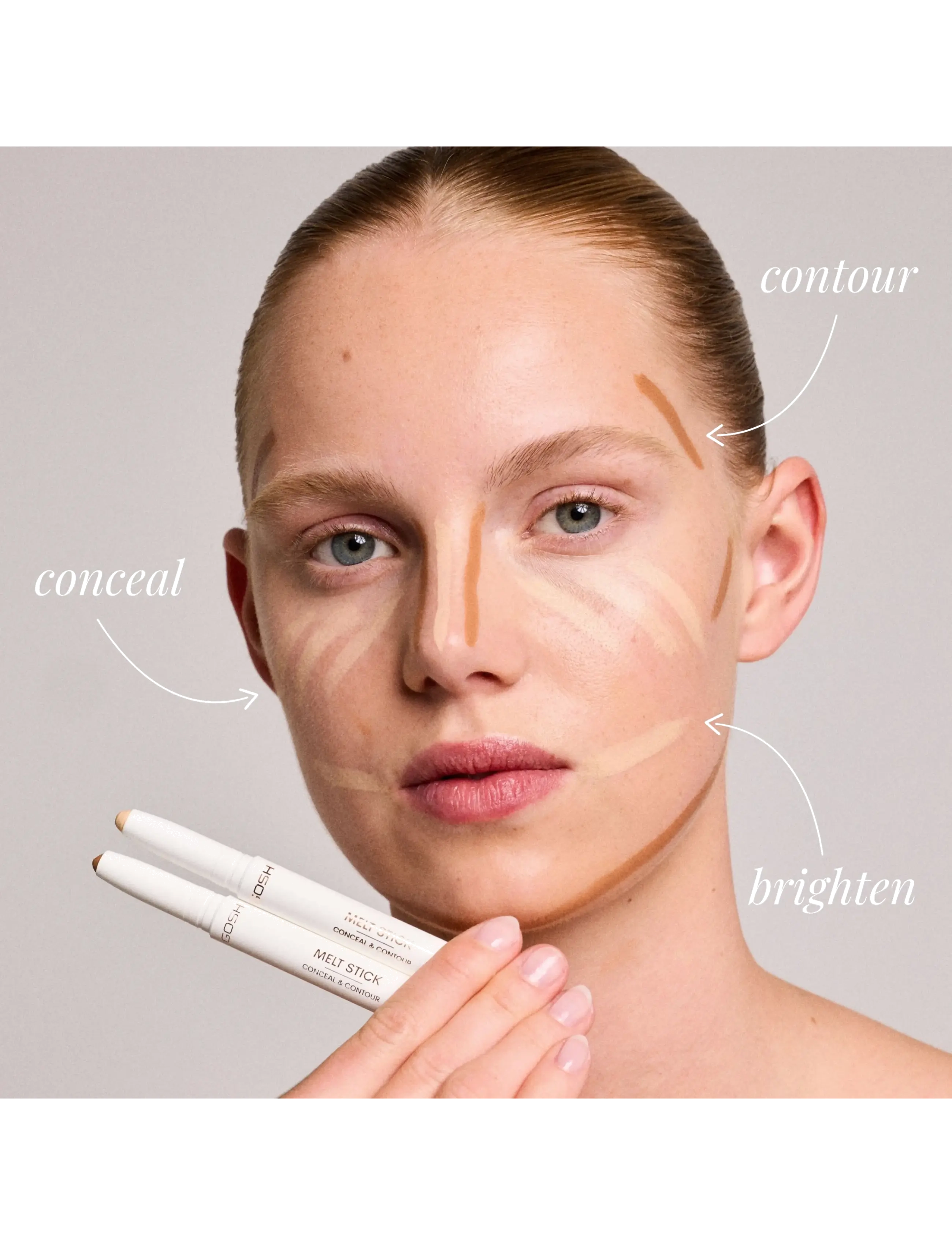 GOSH COPENHAGEN - GOSH MELT STICK contour & conceal - smink - 001 whipped cream - 2