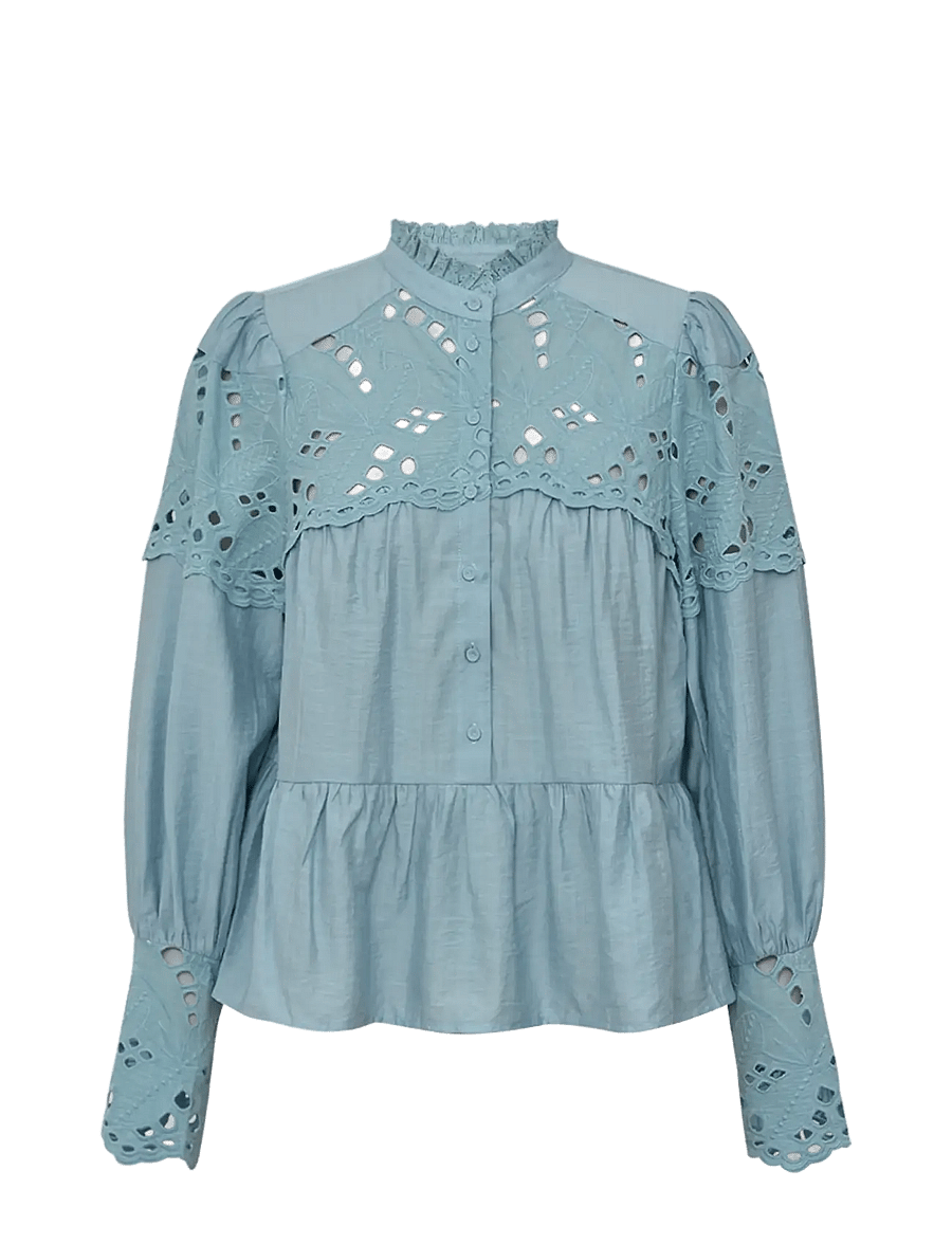Gossia - JolineGO Blouse - langärmelige blusen - light blue - 0