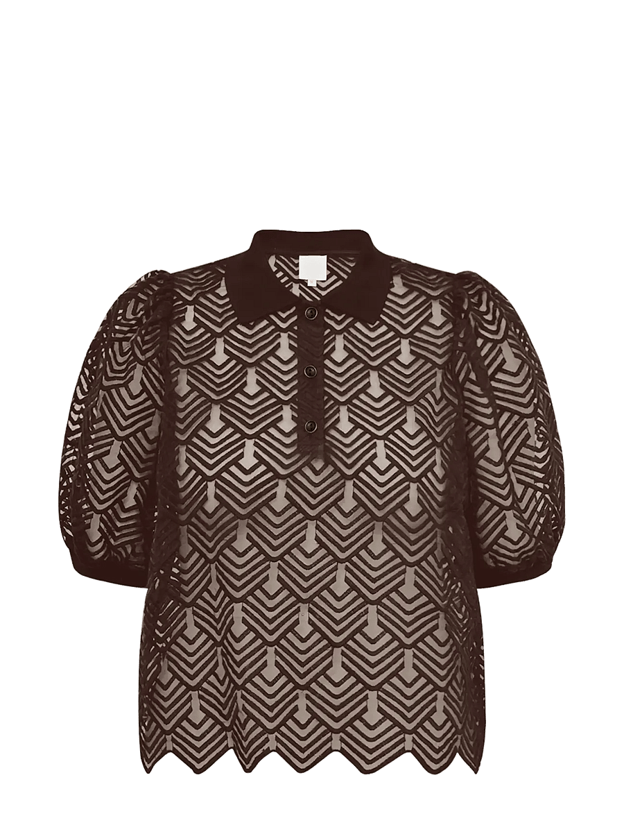 Gossia - AvaGo Polo Tee - poloshirts - chocolate - 0