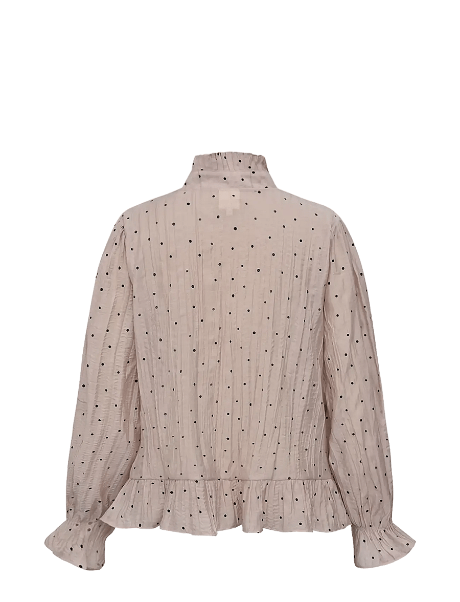 Gossia - NazliGO Lullo Blouse - long sleeved blouses - rose black dots - 1