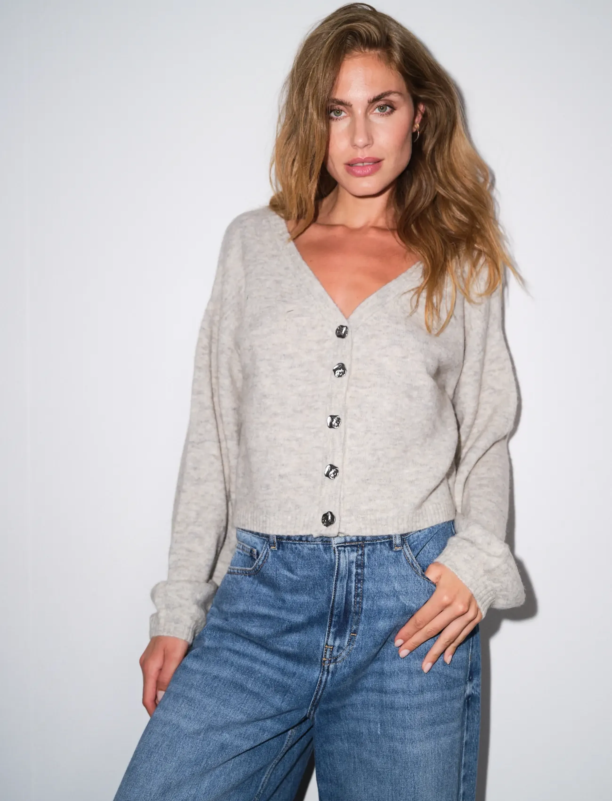 Gossia - RosieGO Cardigan - light grey melange - 3