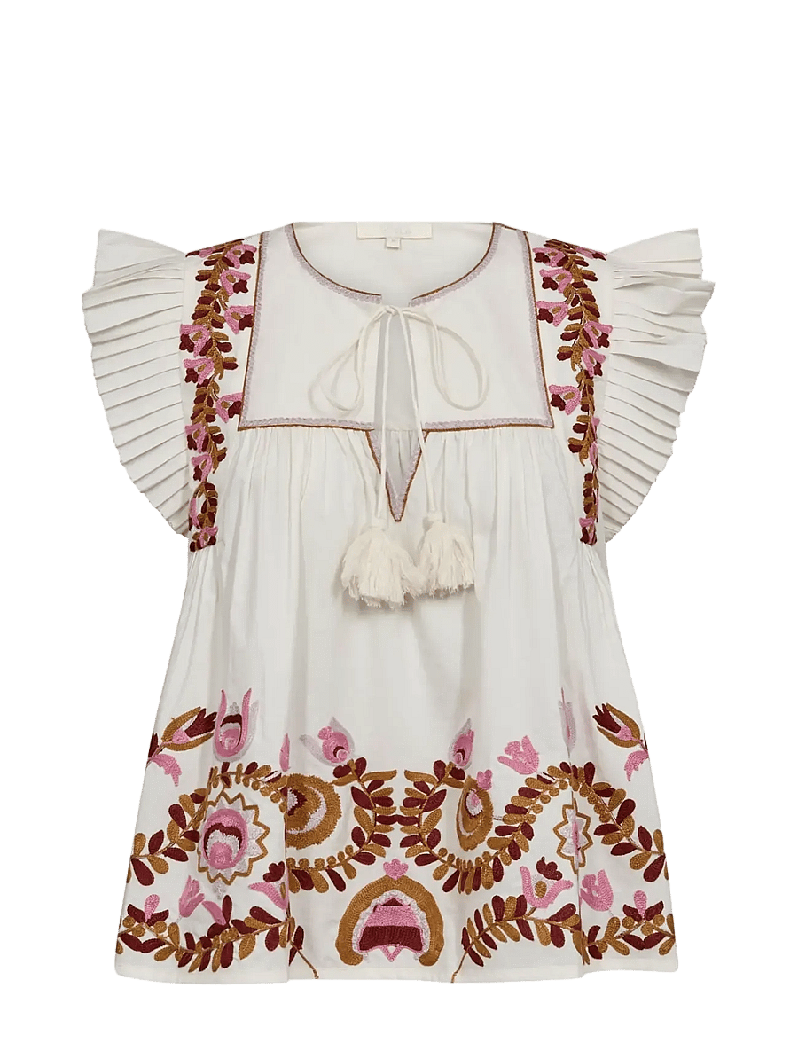 Gossia - ZarinaGO Blouse - kurzärmelige blusen - off-white - 0