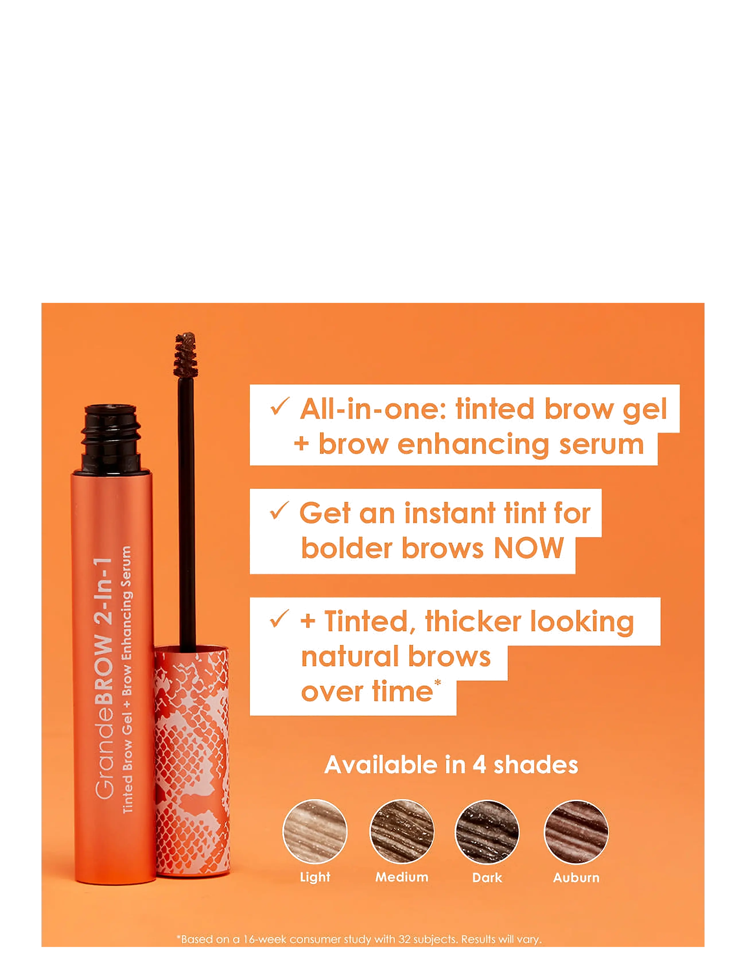 Grande Cosmetics - GrandeBROW 2-In-1 Tinted Brow Gel + Brow Enhancing Serum | Light - makeup - light brown - 3