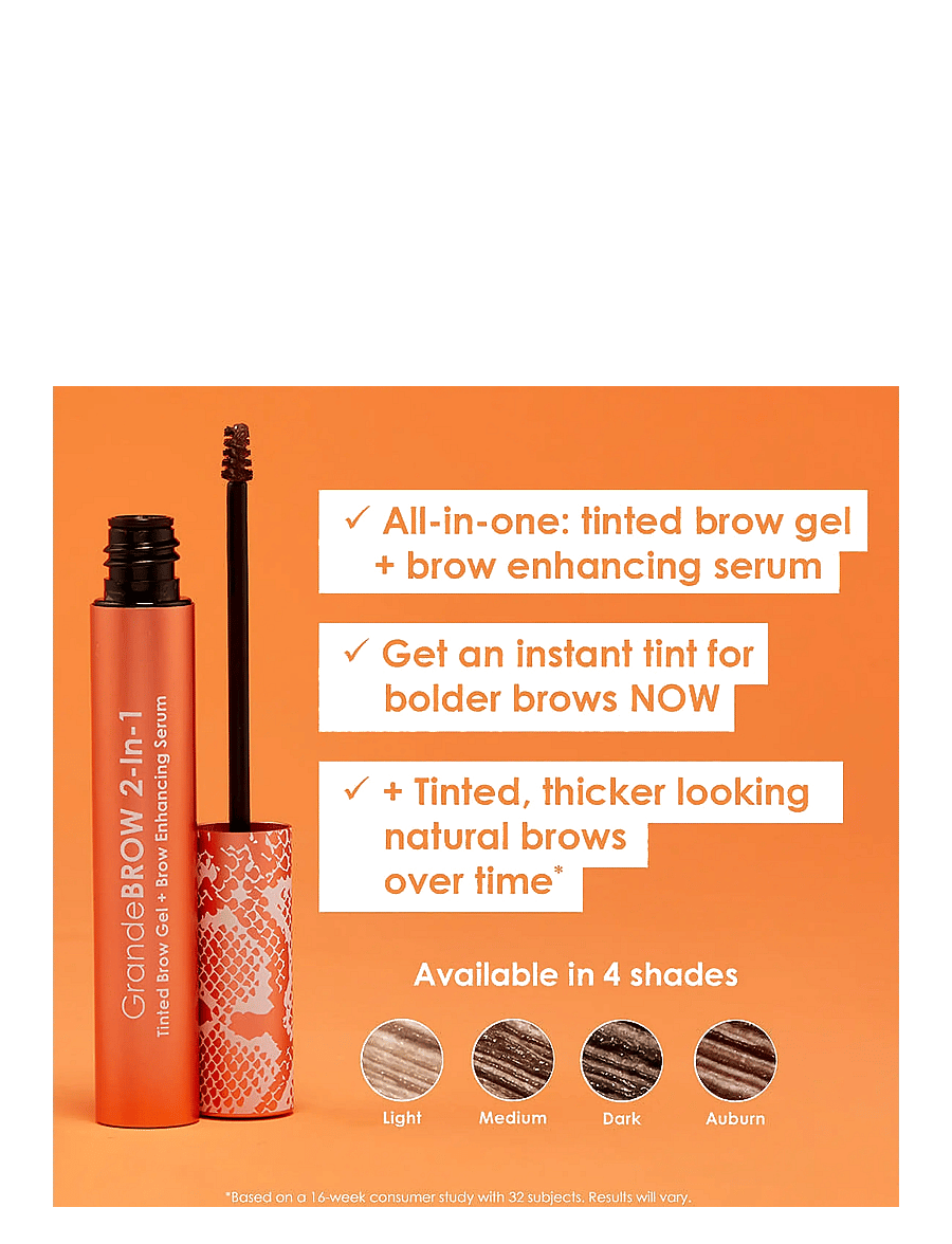 Grande Cosmetics - GrandeBROW 2-In-1 Tinted Brow Gel + Brow Enhancing Serum | Light - smink - light brown - 3