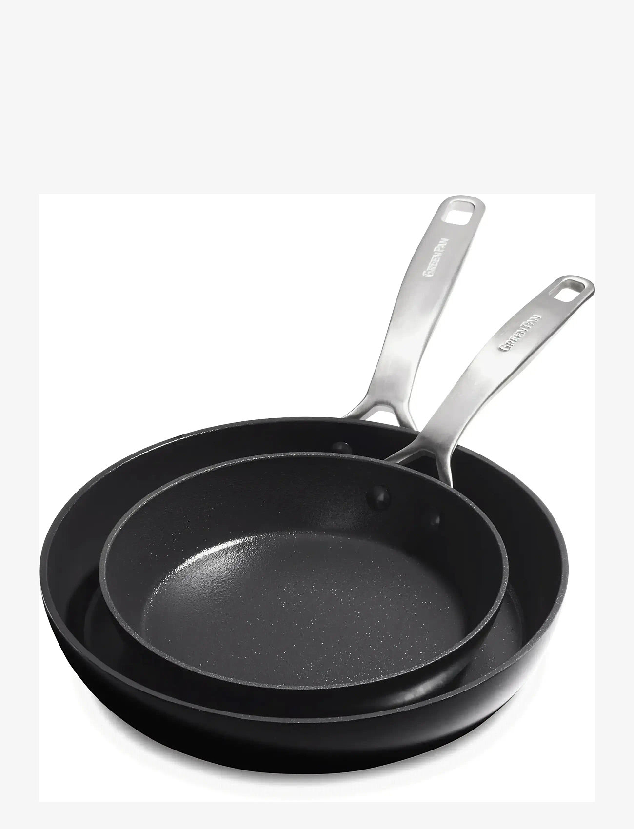 Greenpan - Frypan set 2pcs: Frypan 20cm + Frypan 28cm - stekpannor - black - 1