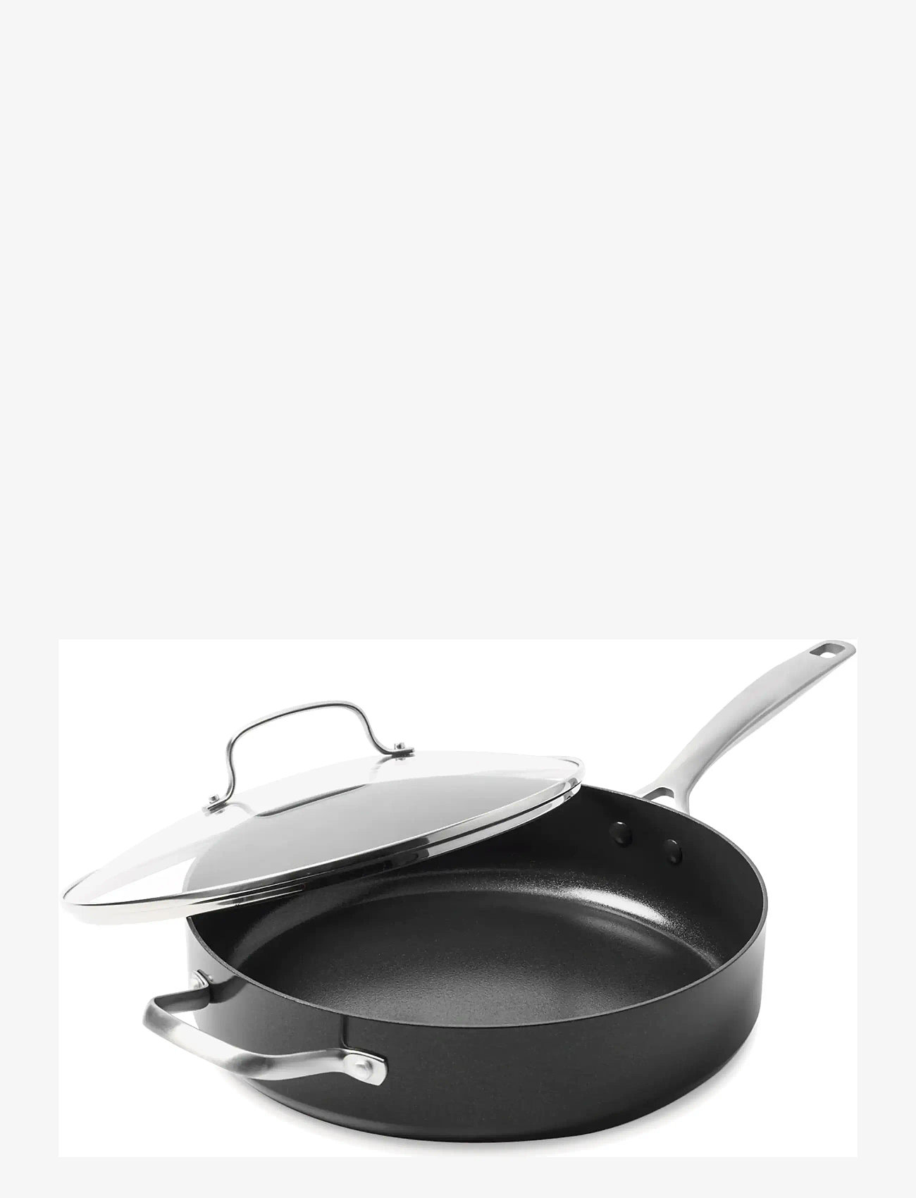 Greenpan - Skillet 28cm/4.3L with lid + helper handle - stekpannor - black - 1