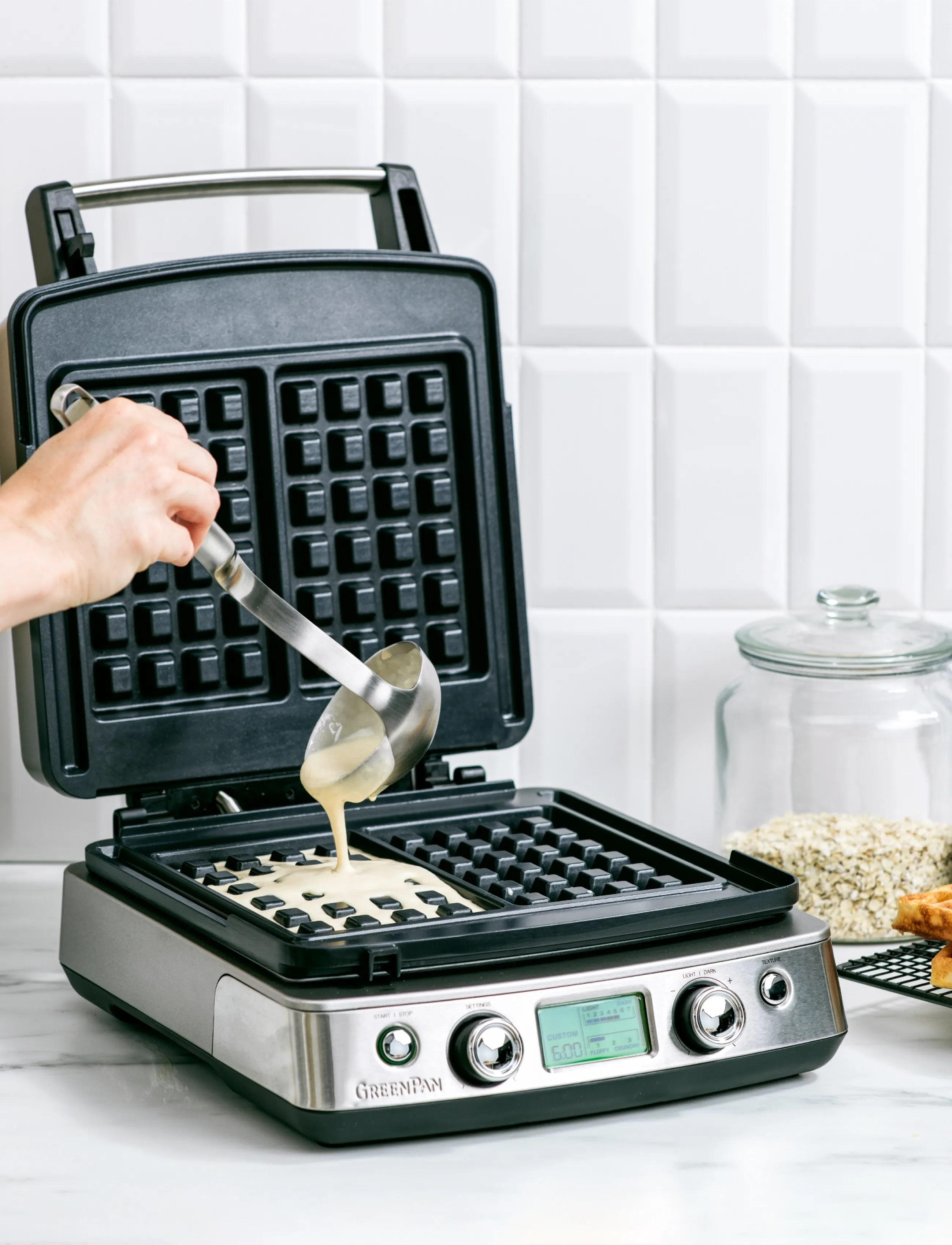 Greenpan Elite Vaffeljern I Rustfrit Stål, One Size, Kitchen Appliances, Silber - Waffle Makers, Homeware