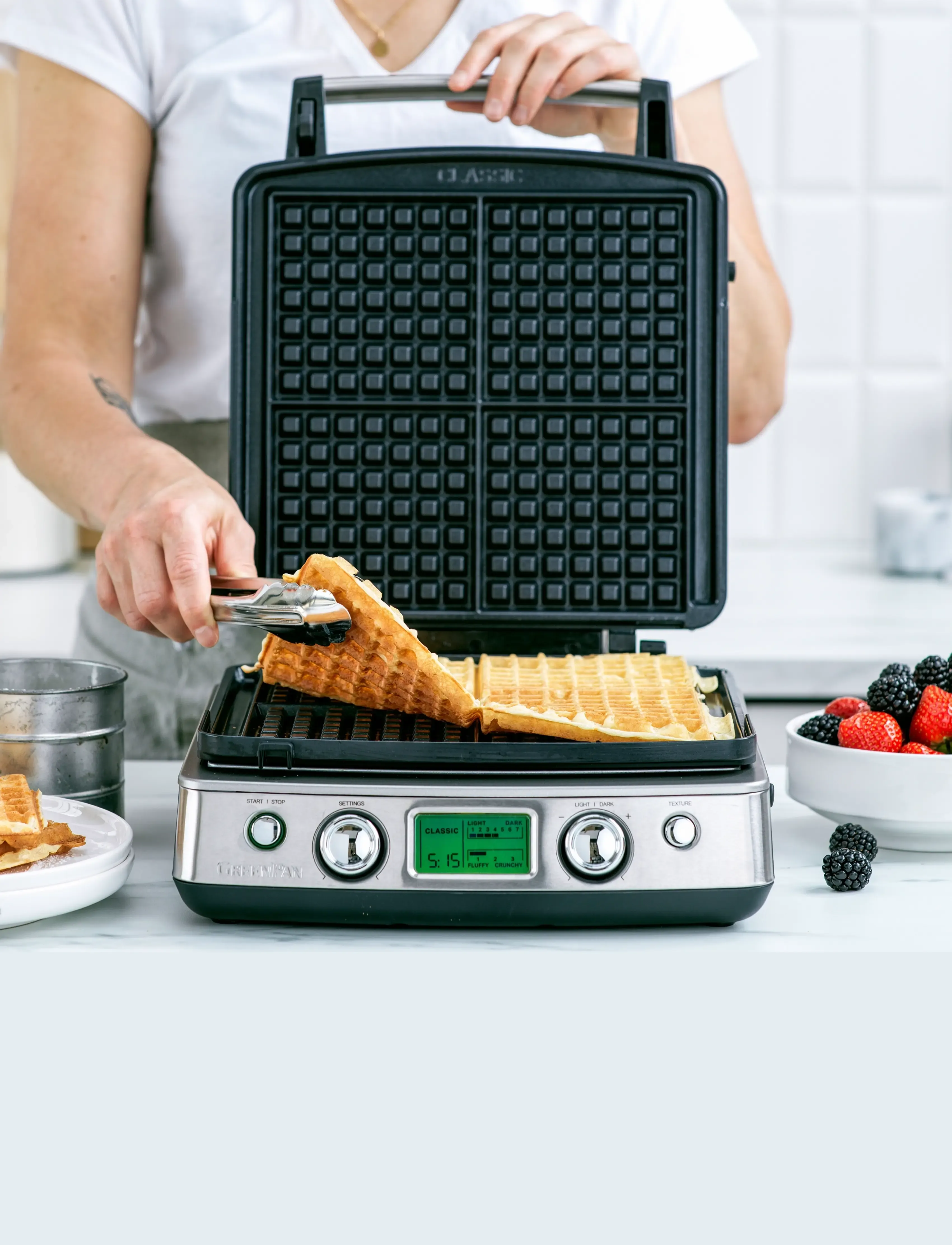 Greenpan - GreenPan Elite Waffle maker Stainless steel - other kitchen appliances - silver - 3