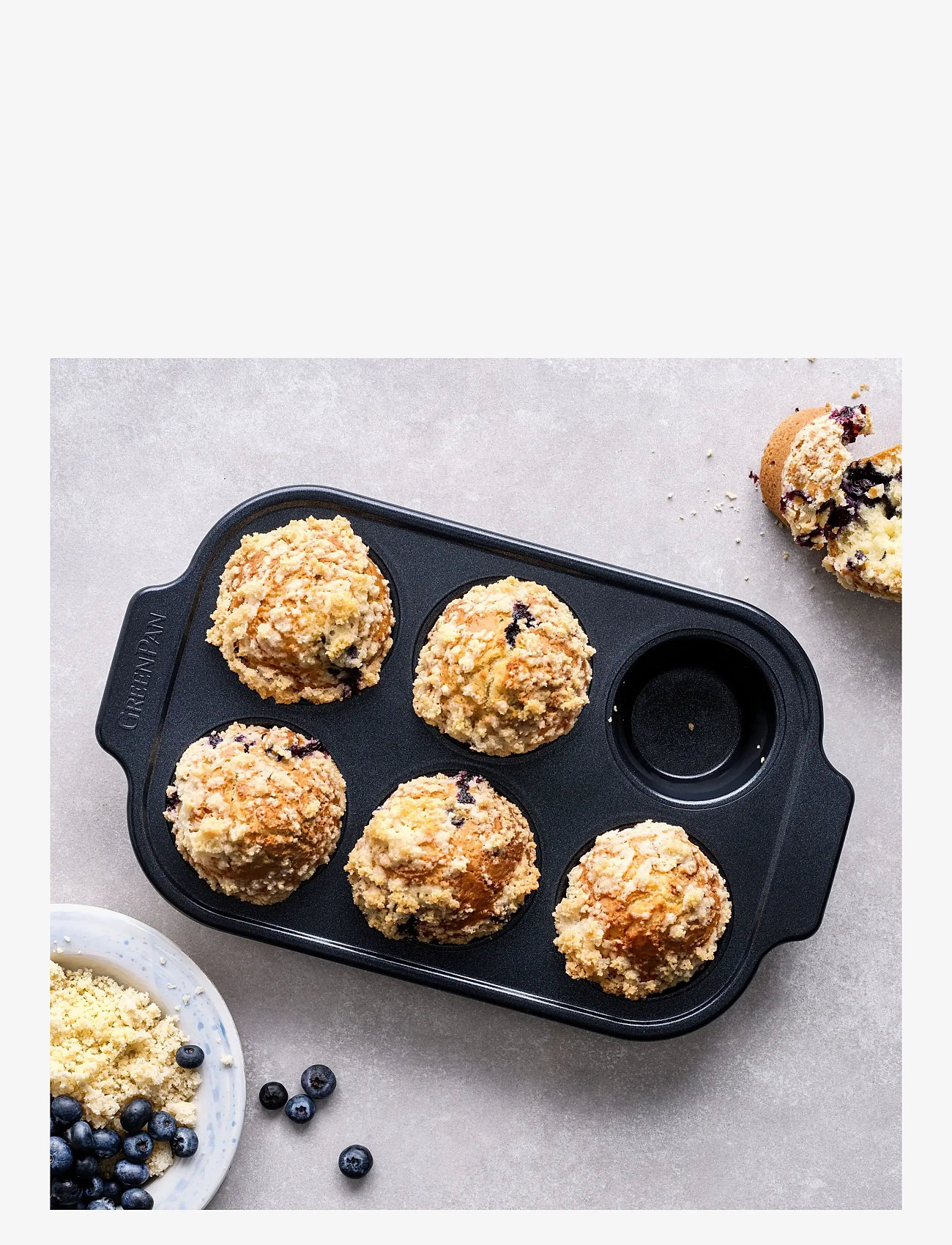 Greenpan - Muffincups 6pcs - cupcake- & muffinsformar - black - 1