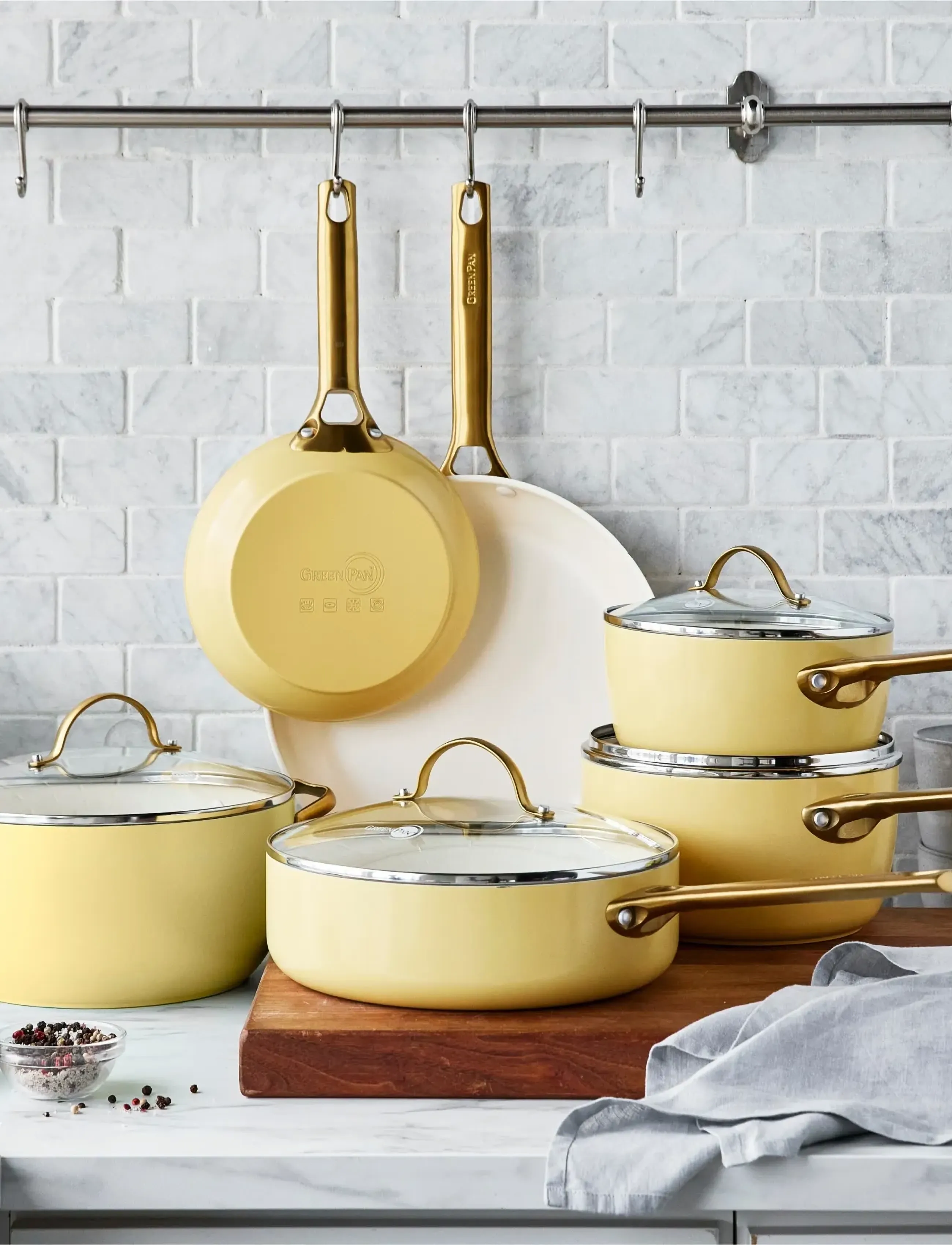 Greenpan - Frypan set 2pcs: Frypan 20cm + Frypan 26cm - steikingarpönnur - yellow - 5