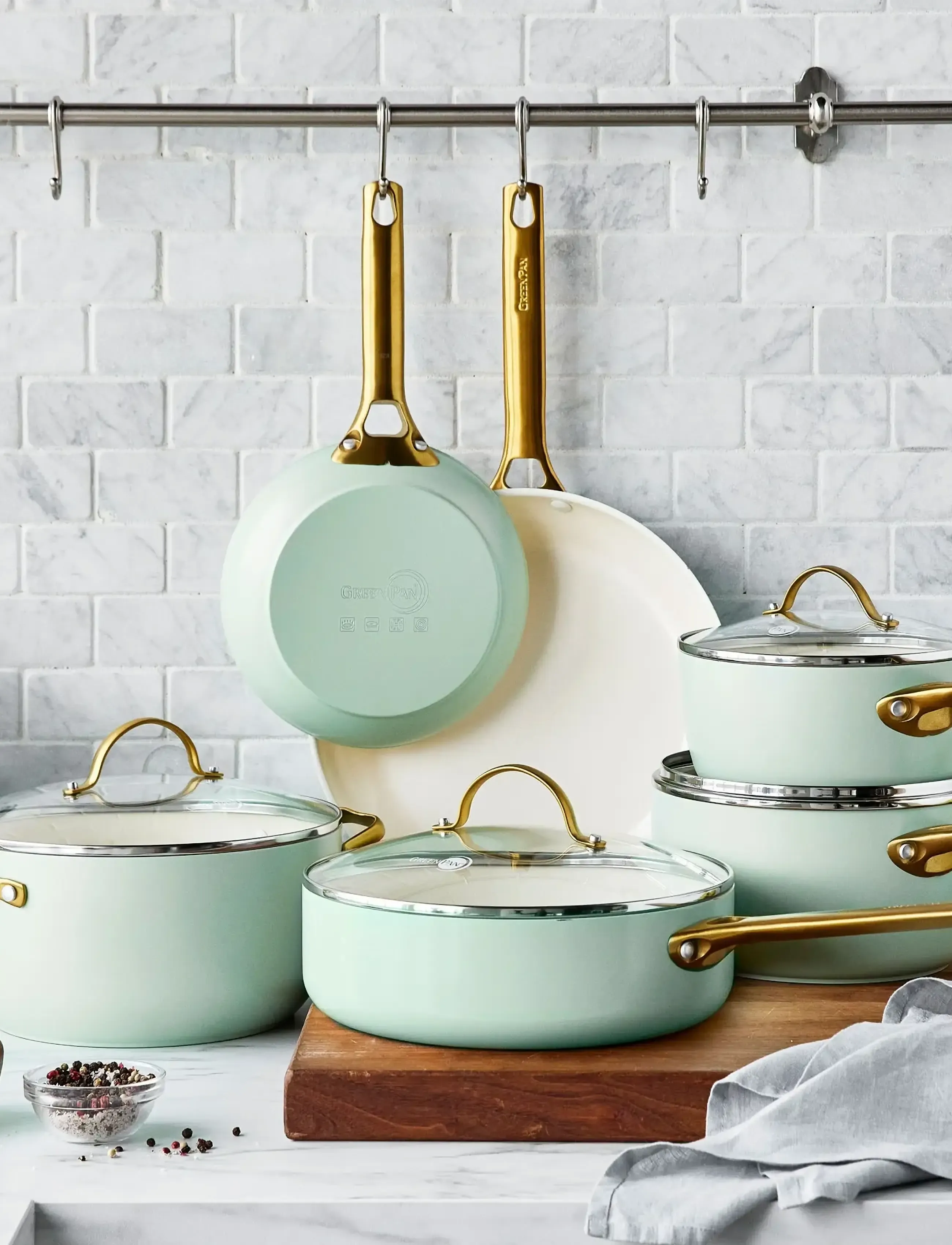 Greenpan - GreenPan Padova Reserve 2-piece frypan set 20cm + 26cm Pastel Green - koekenpannen - green - 5