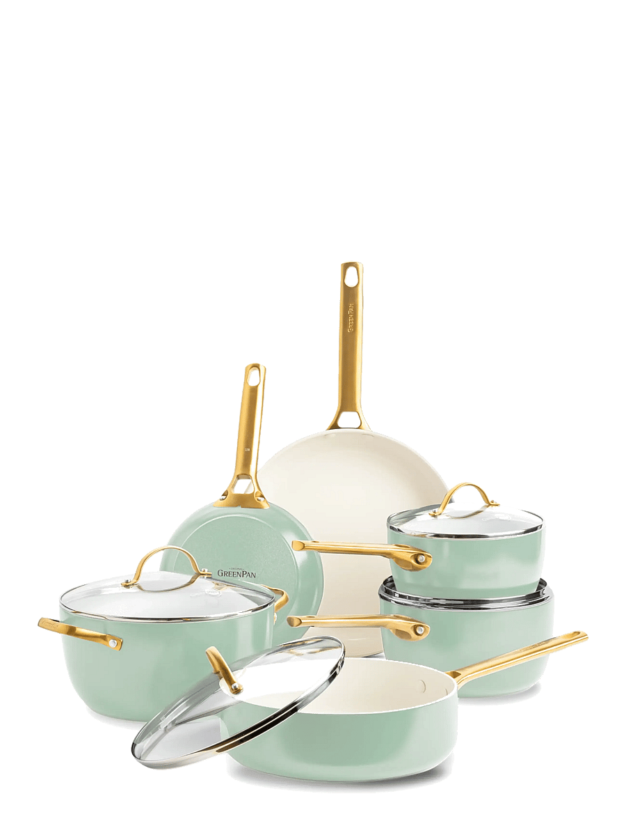 Greenpan - GreenPan Padova Reserve 10-piece cookware set Pastel green - deckel & zubehör - green - 0