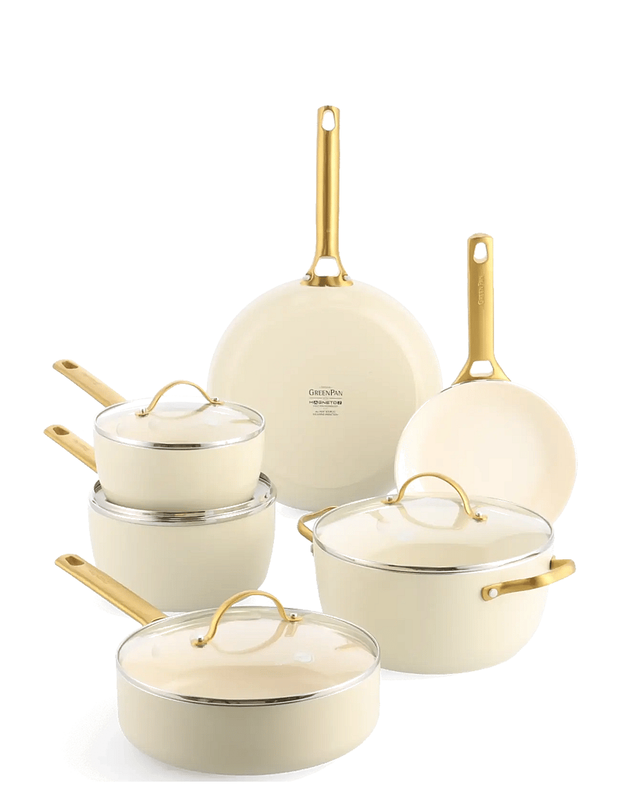 Greenpan - GreenPan Padova Reserve 10-piece cookware set Cream White - gusseisen töpfe - white - 1