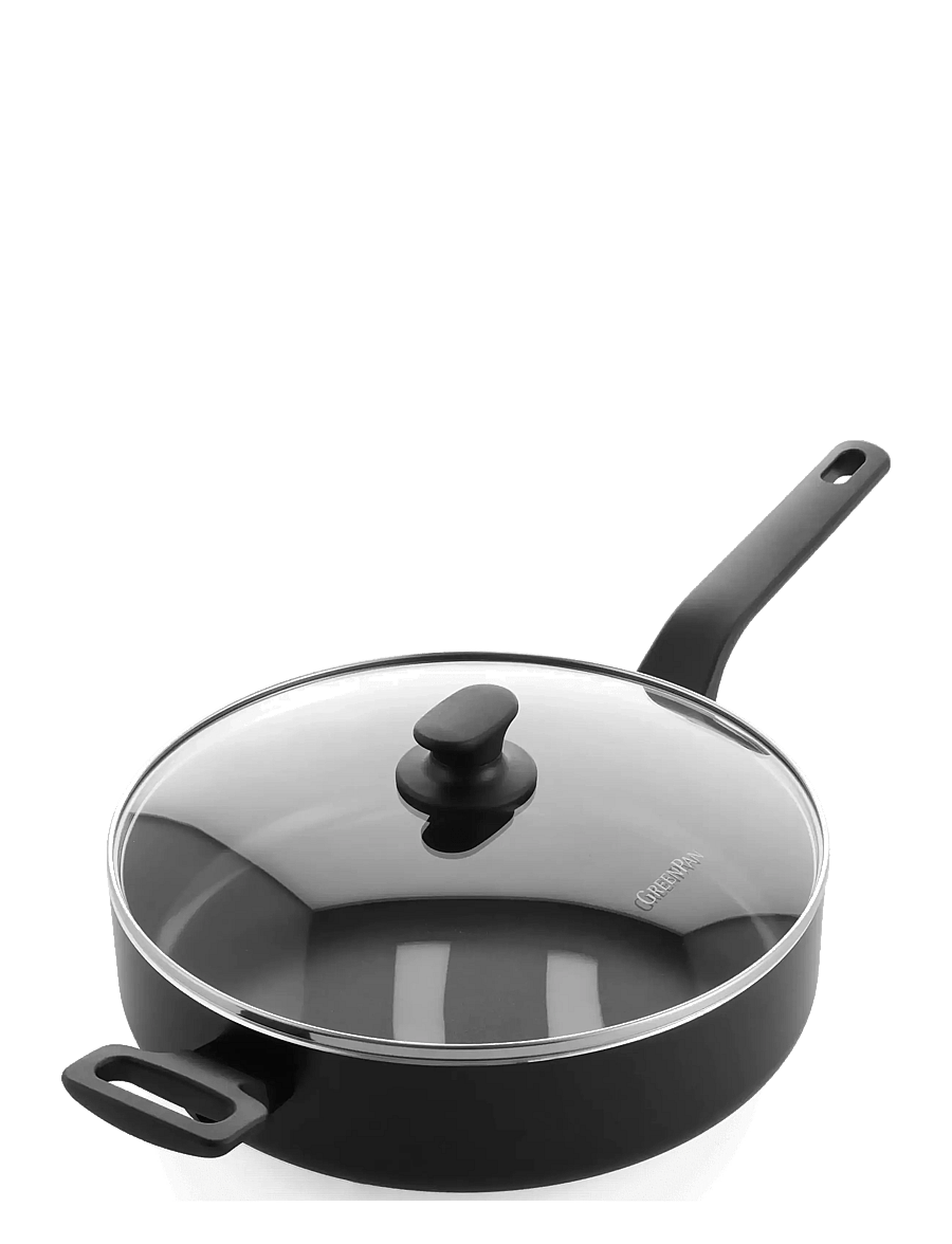 Greenpan - Skillet 28cm/3.1L with lid + helper handle - stieltöpfe - black - 1