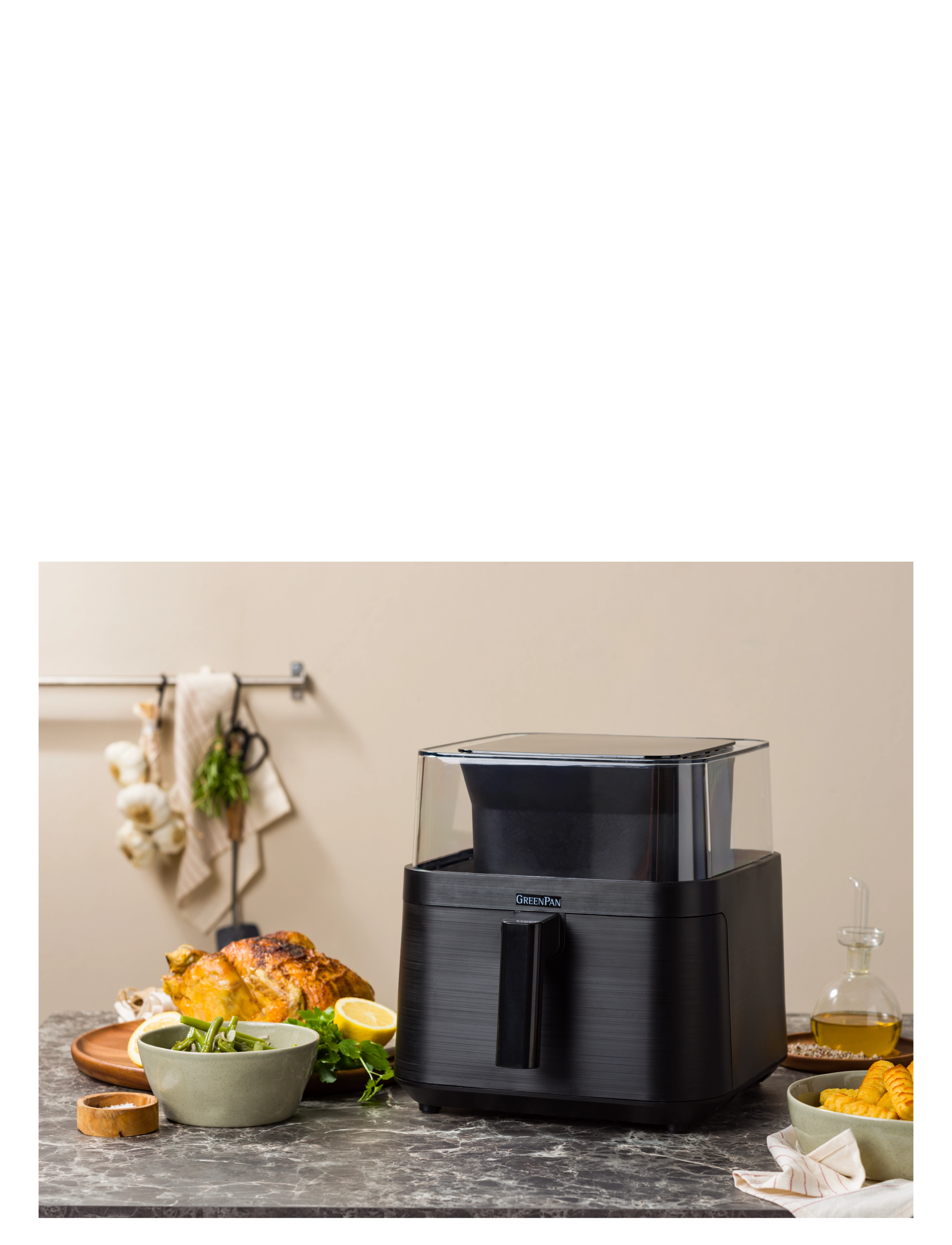 Greenpan Greenpan Vision Gennemsigtig Airfryer – 1 Kurv, 7 L, 7 L, Black, Kitchen Appliances > Airfryers, Unisex