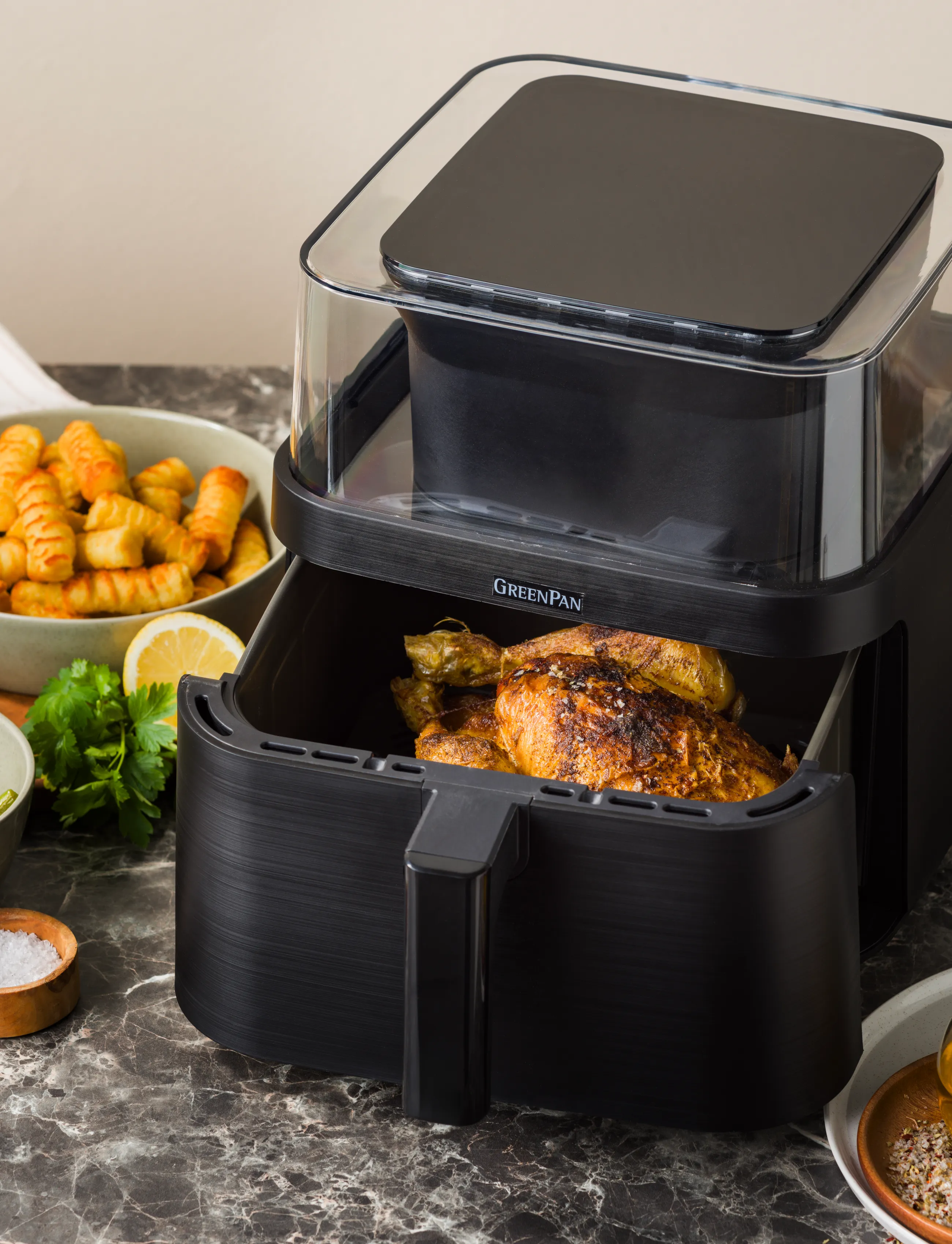 Greenpan - GreenPan vision see-through Black Airfryer – 1 basket, 7L - kuumaõhufritüürid - black - 2