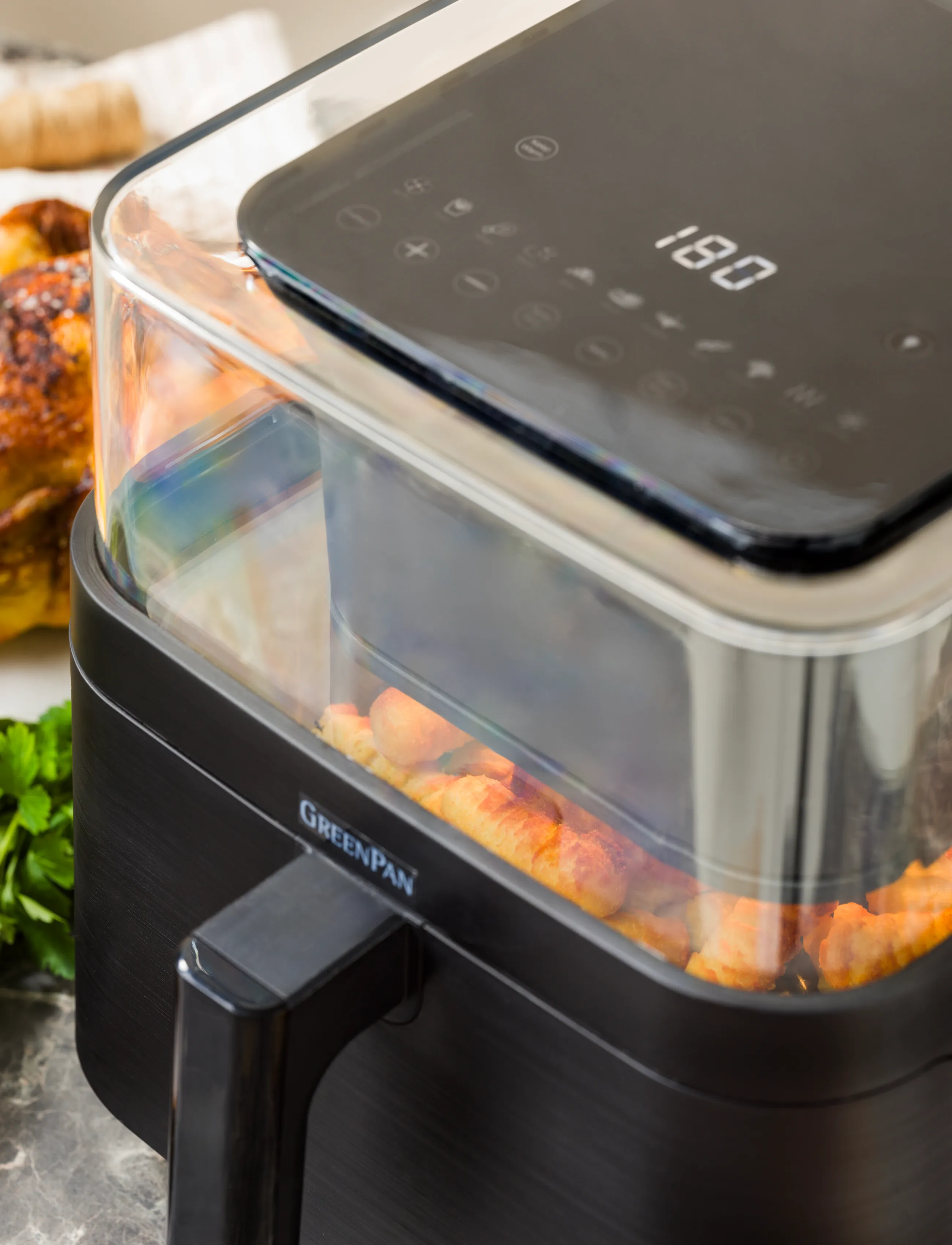 Greenpan - GreenPan vision see-through Black Airfryer – 1 basket, 7L - kuumaõhufritüürid - black - 3