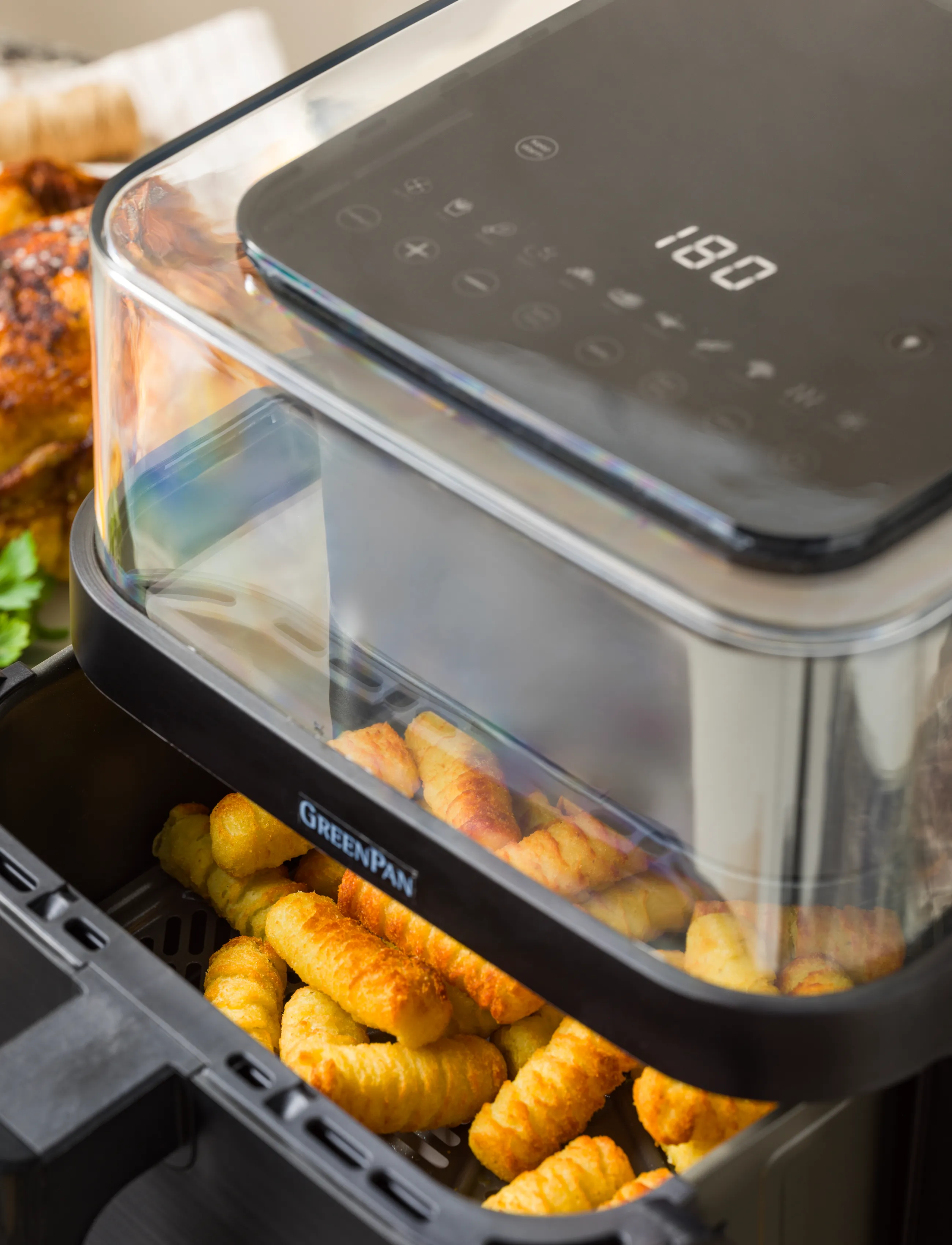 Greenpan - GreenPan vision see-through Black Airfryer – 1 basket, 7L - kuumaõhufritüürid - black - 4