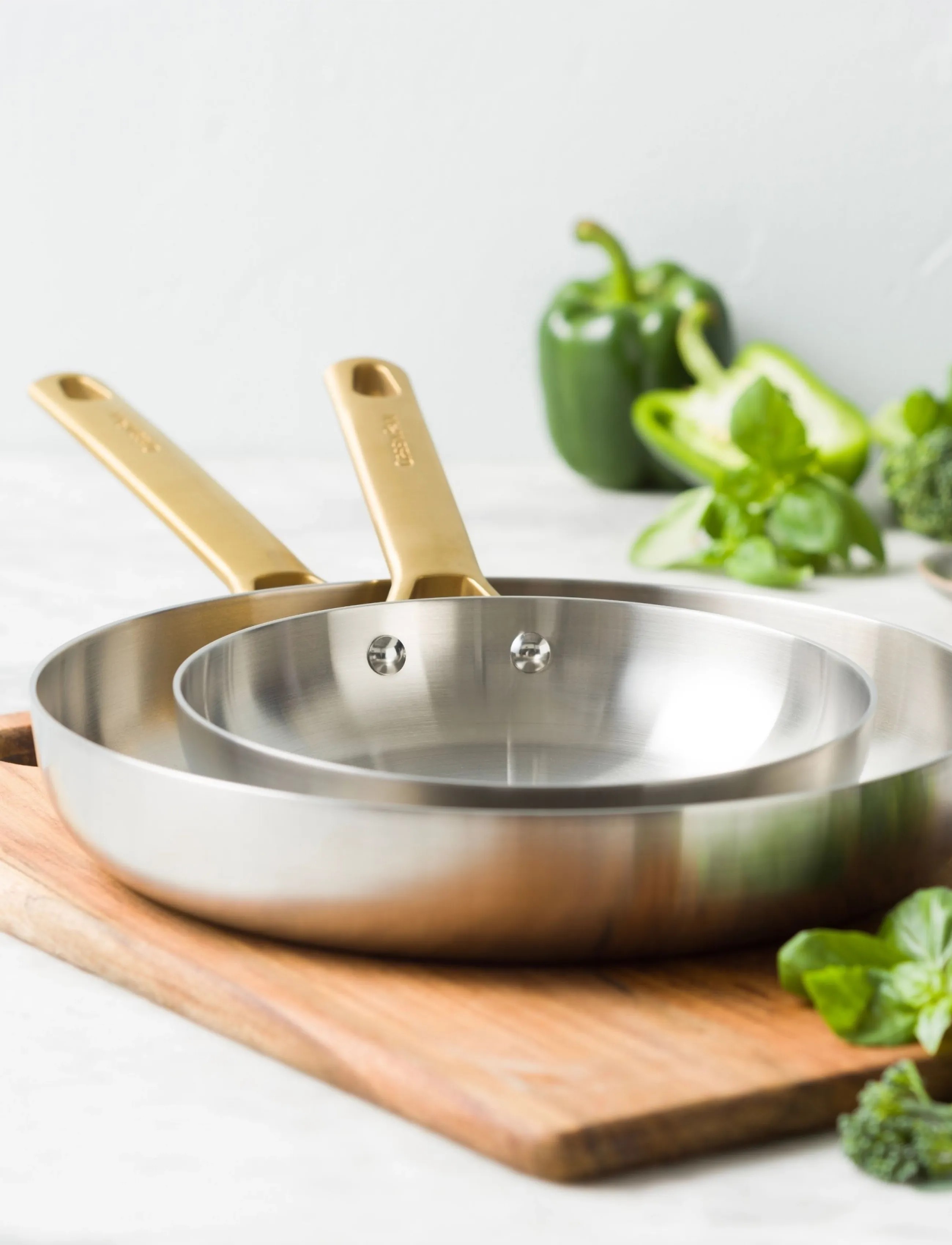 Greenpan Padova Ubehandlet Sæt, 2 Dele: Stegepande 20 + 28 Cm, One Size, Pots & Pans, Silber - Frying Homeware