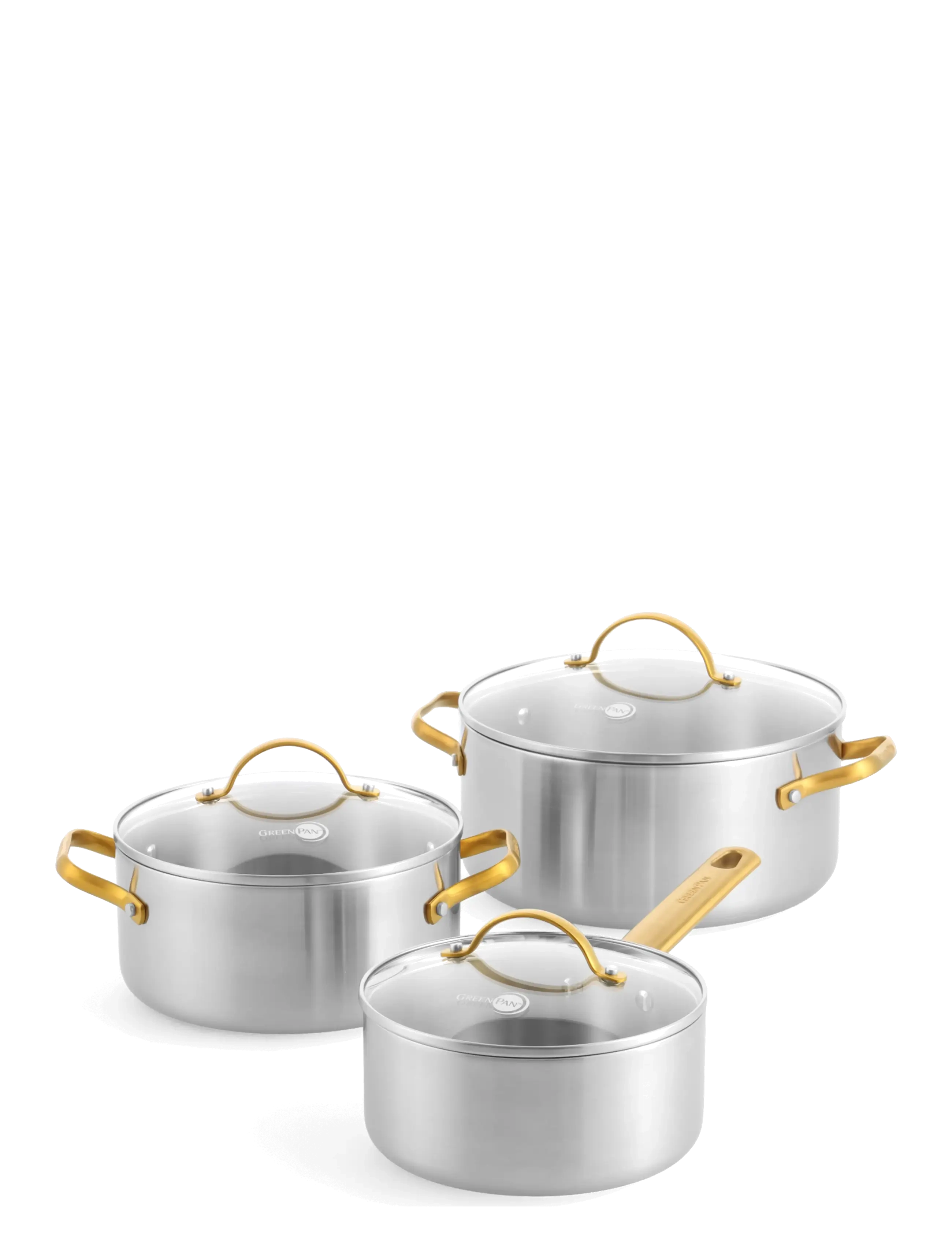 Greenpan Padova Ubehandlet Sæt, 6 Dele:, Saucepan Sæt, Sølv, Str: ONE SIZE