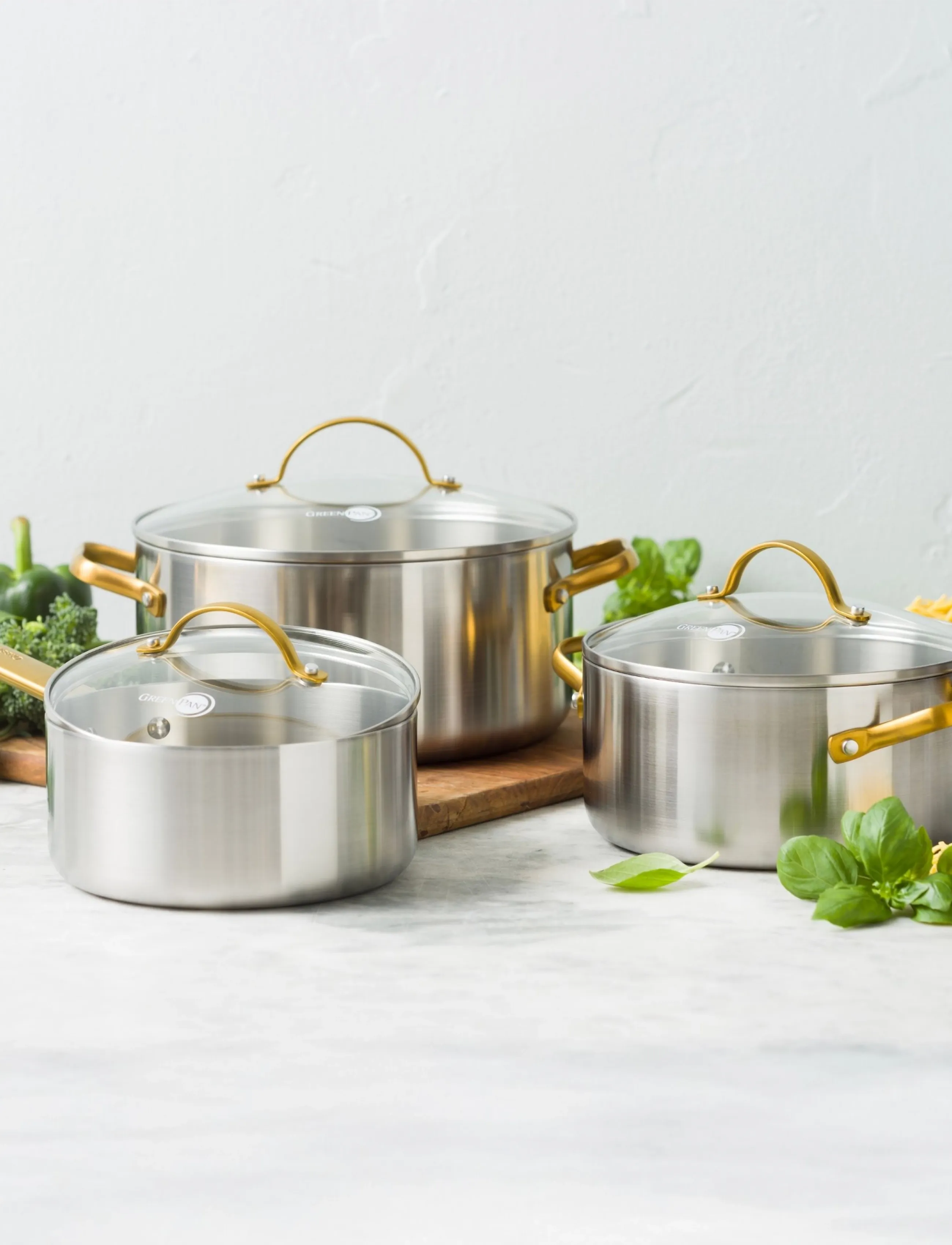 Greenpan Padova Ubehandlet Sæt, 6 Dele:, One Size, Pots & Pans, Silber - Saucepan Sets, Homeware