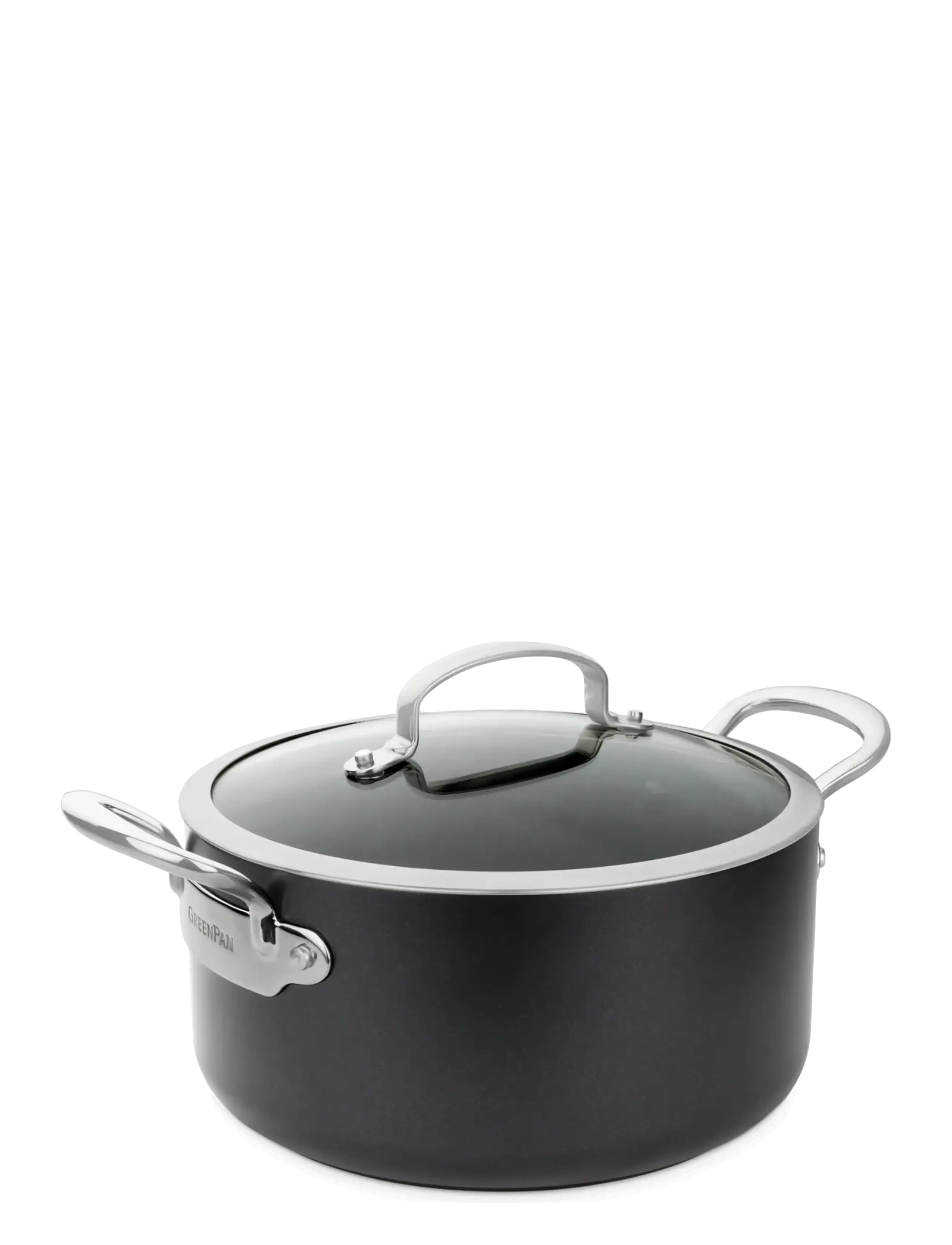 Greenpan Casserole 24cm/5.1L/5.4Qt with lid - Geschenke zum Schulabschluss - BLACK / black