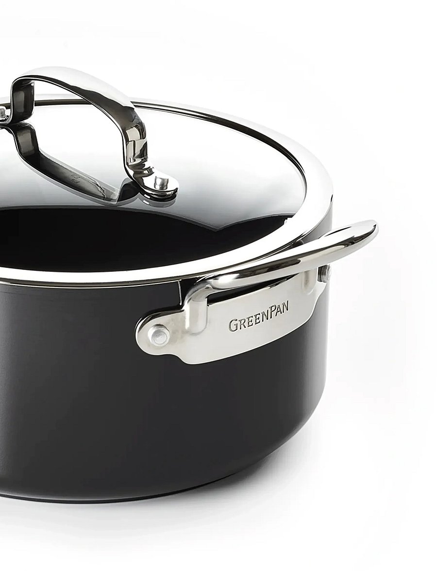 Greenpan - Casserole 24cm/5.1L/5.4Qt with lid - pajad - black - 4